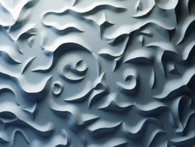 Abstract Blue Wavy Relief Wall Texture