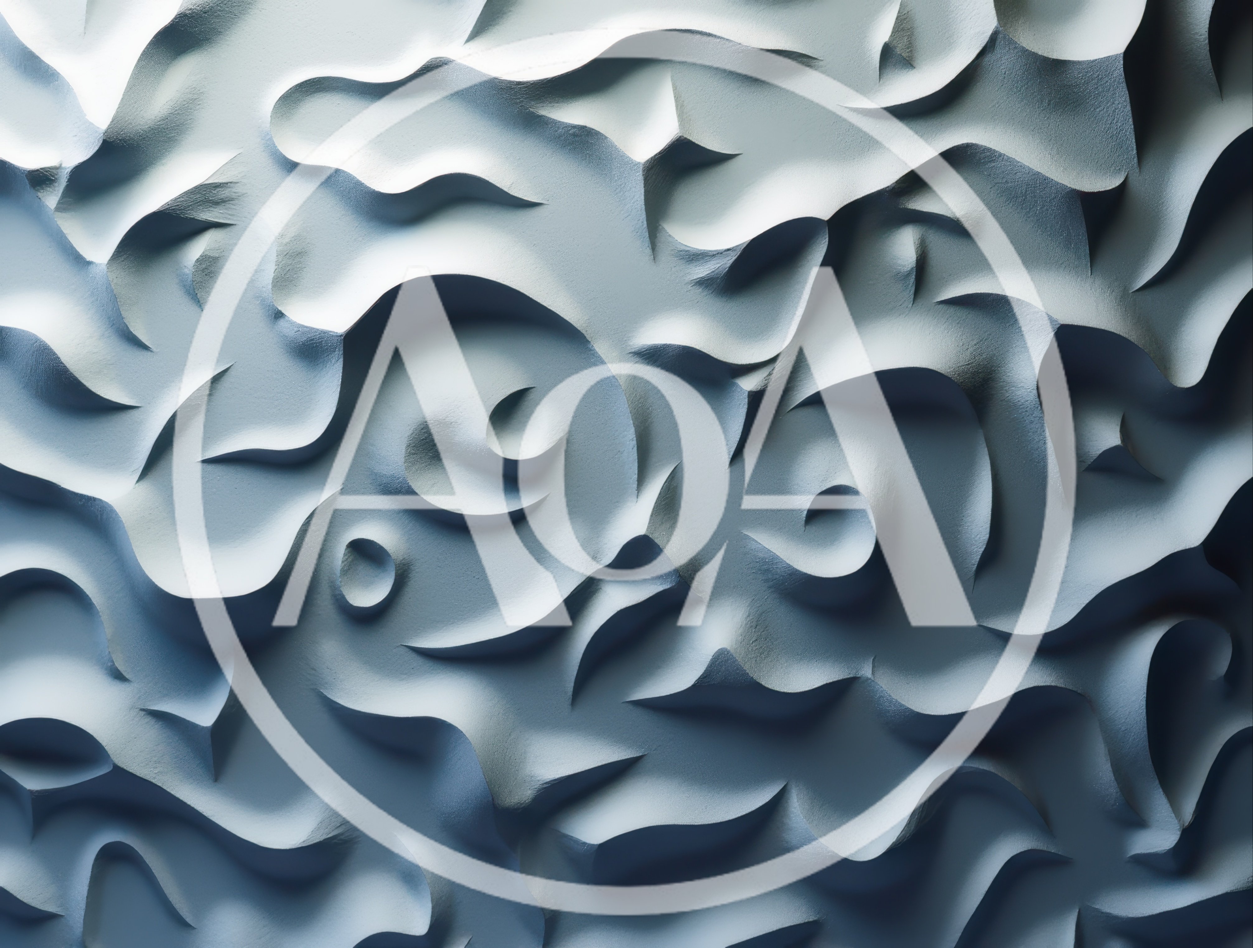 Abstract Blue Wavy Relief Wall Texture