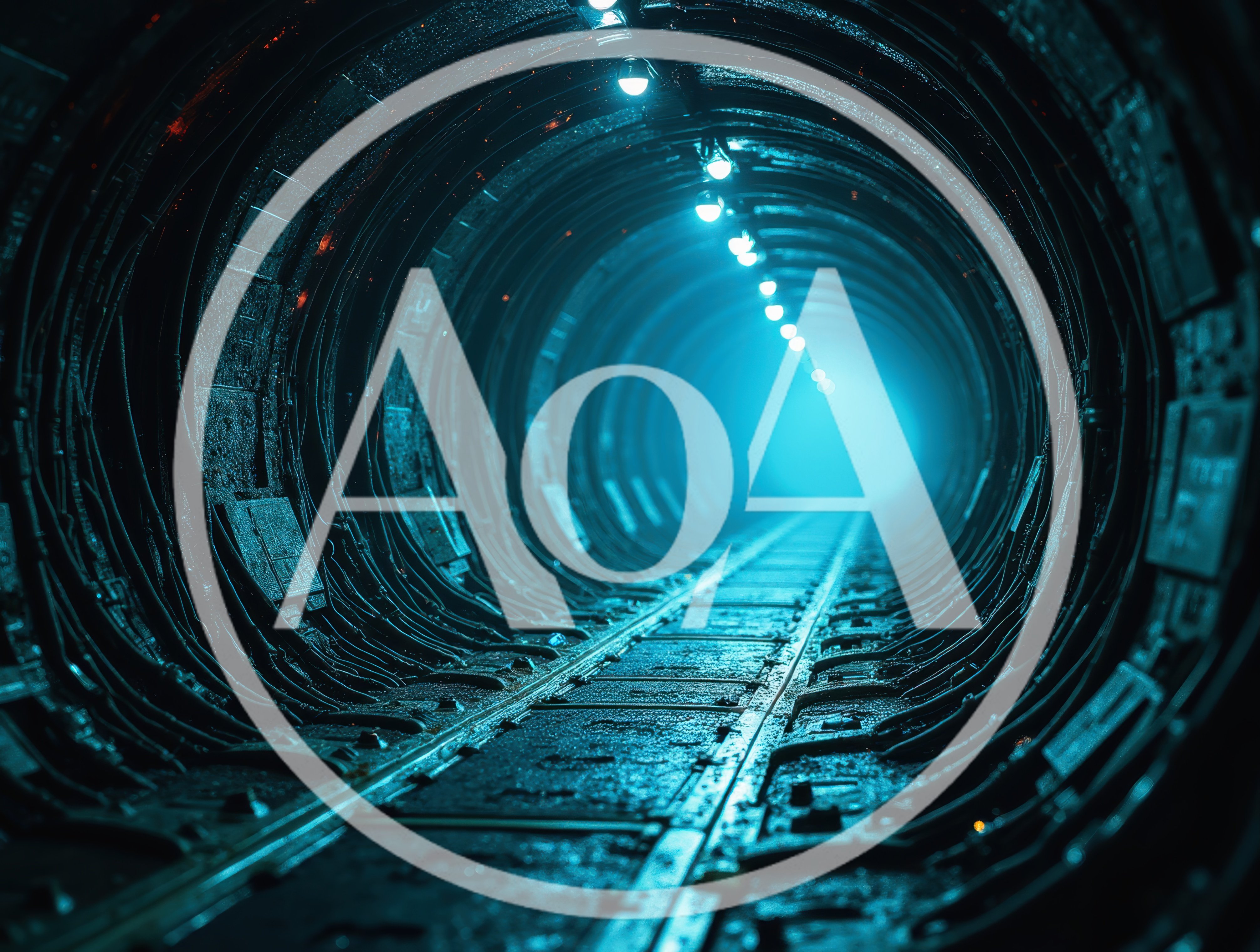 Futuristic Underground Tunnel With Glowing Blue Lights