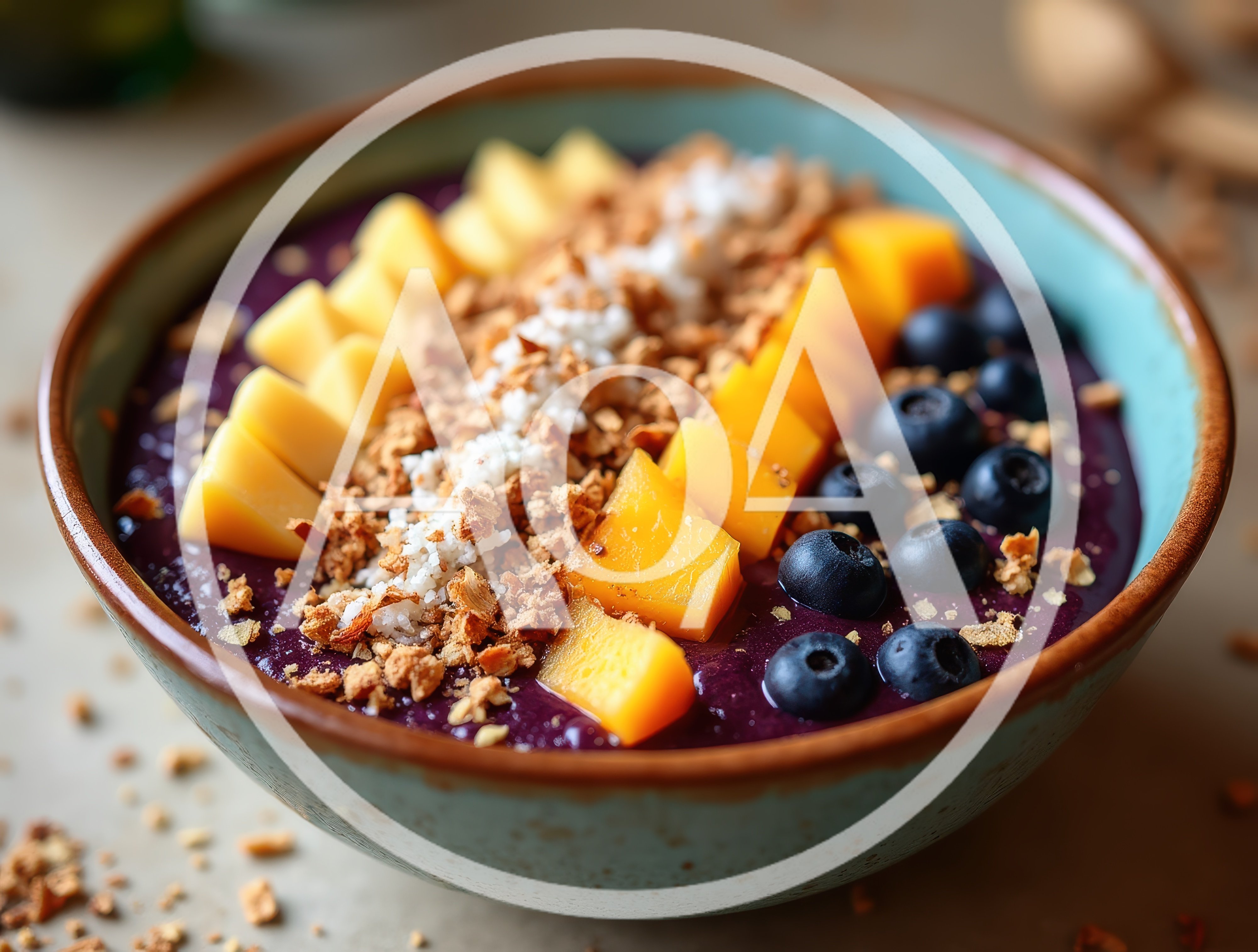 Acai Bowl With Mango Blueberries And Granola