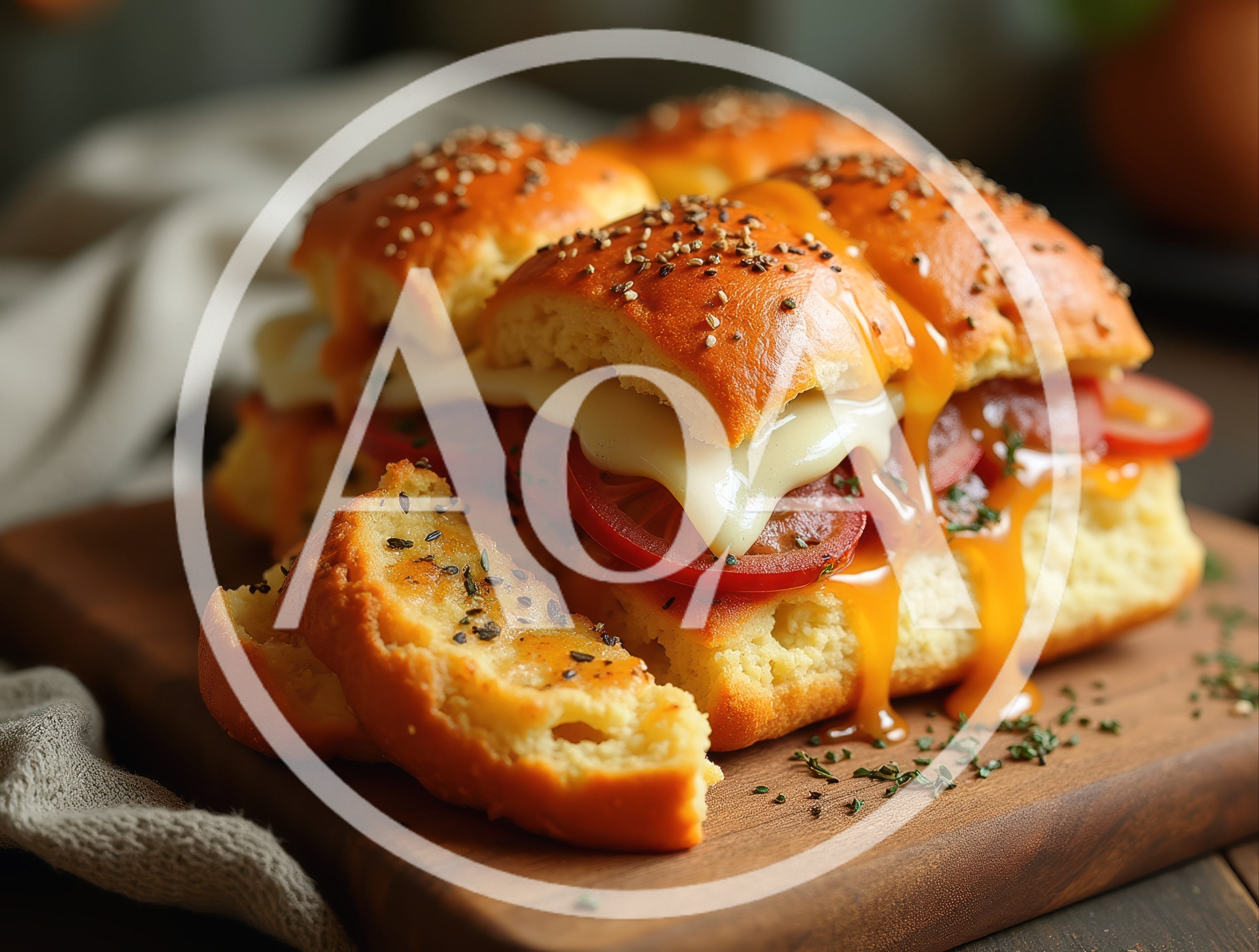 Gourmet Sliders With Melted Cheese And Tomato