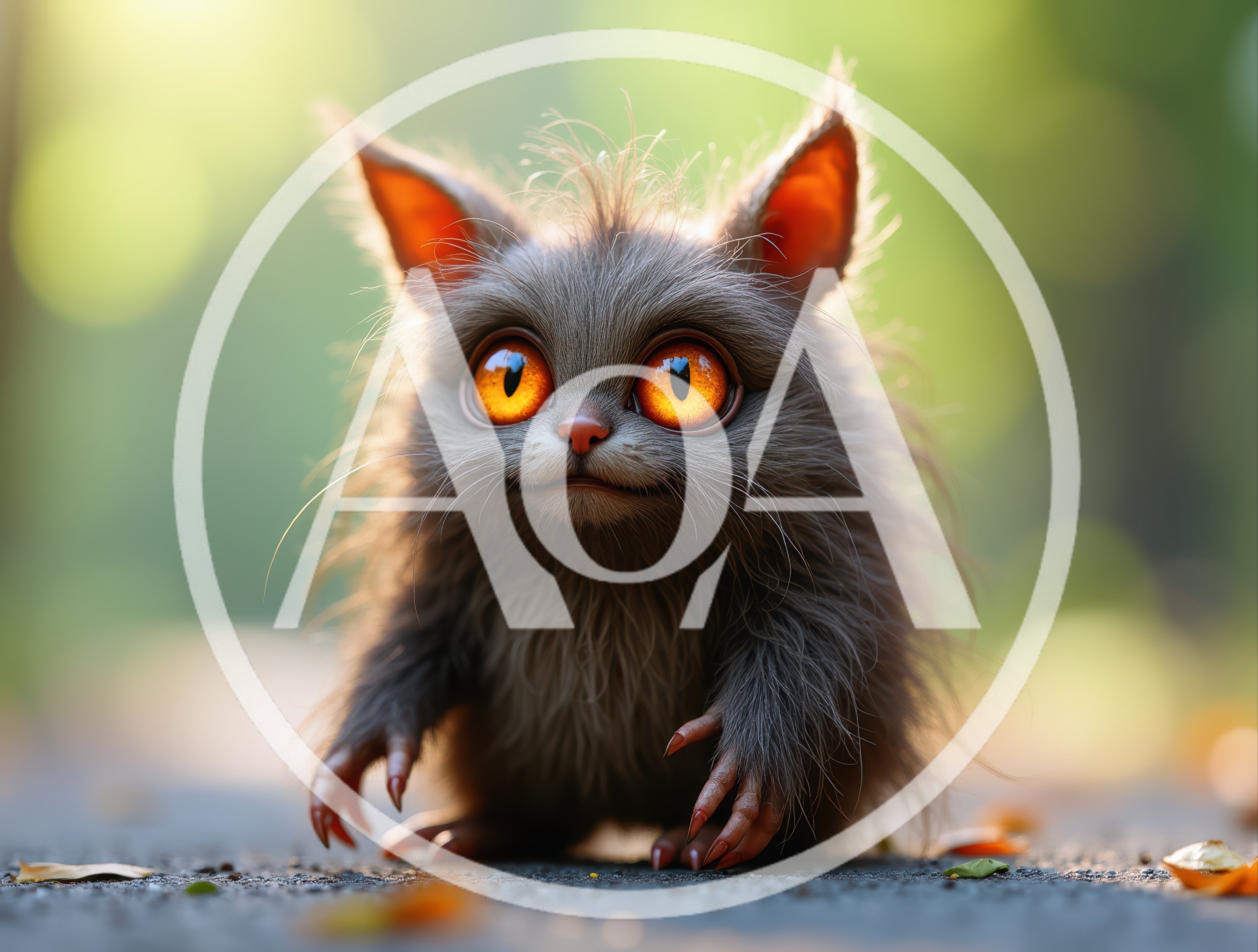 Cute Fluffy Creature With Glowing Orange Eyes