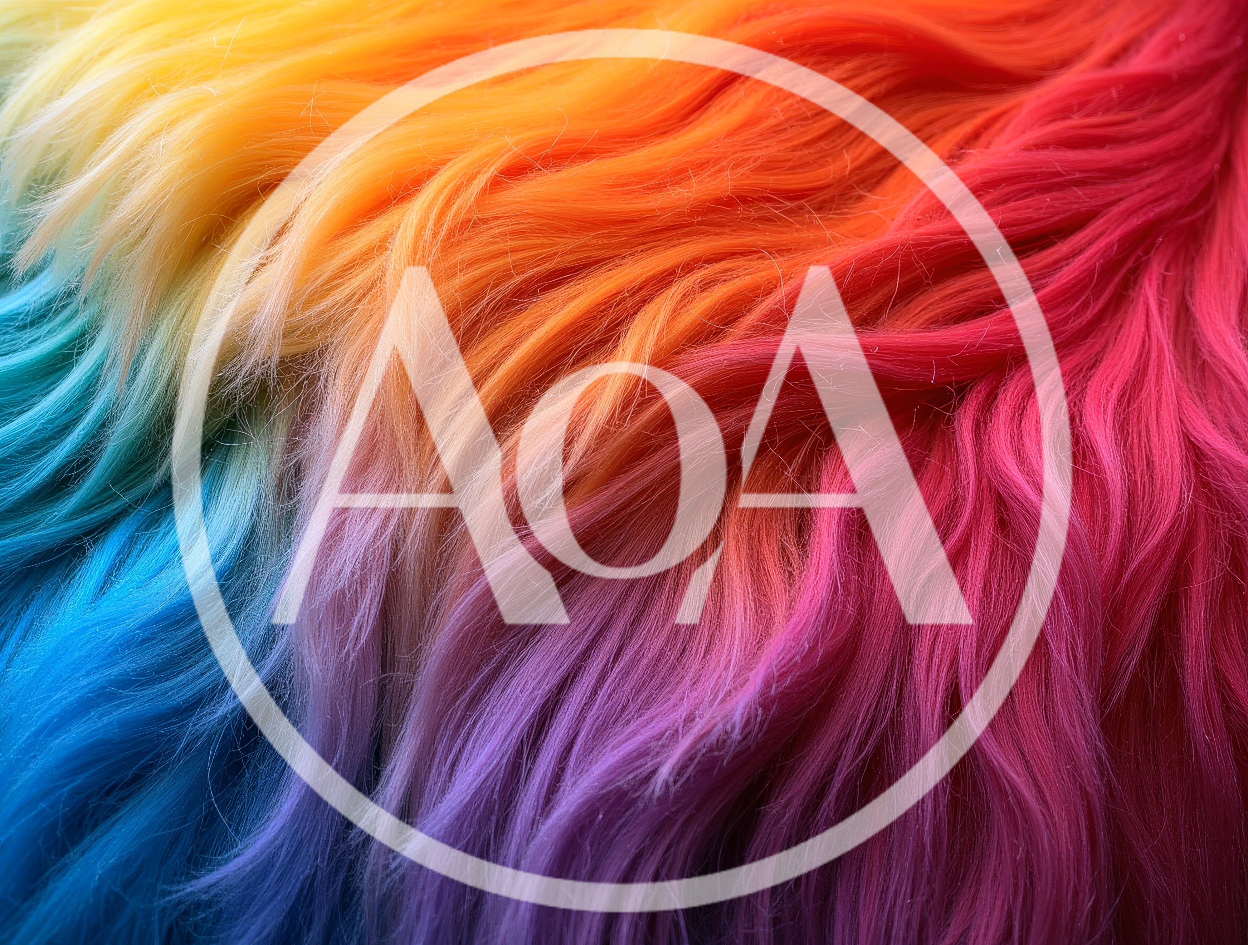 Vibrant Rainbow Colored Long Wavy Hair Texture