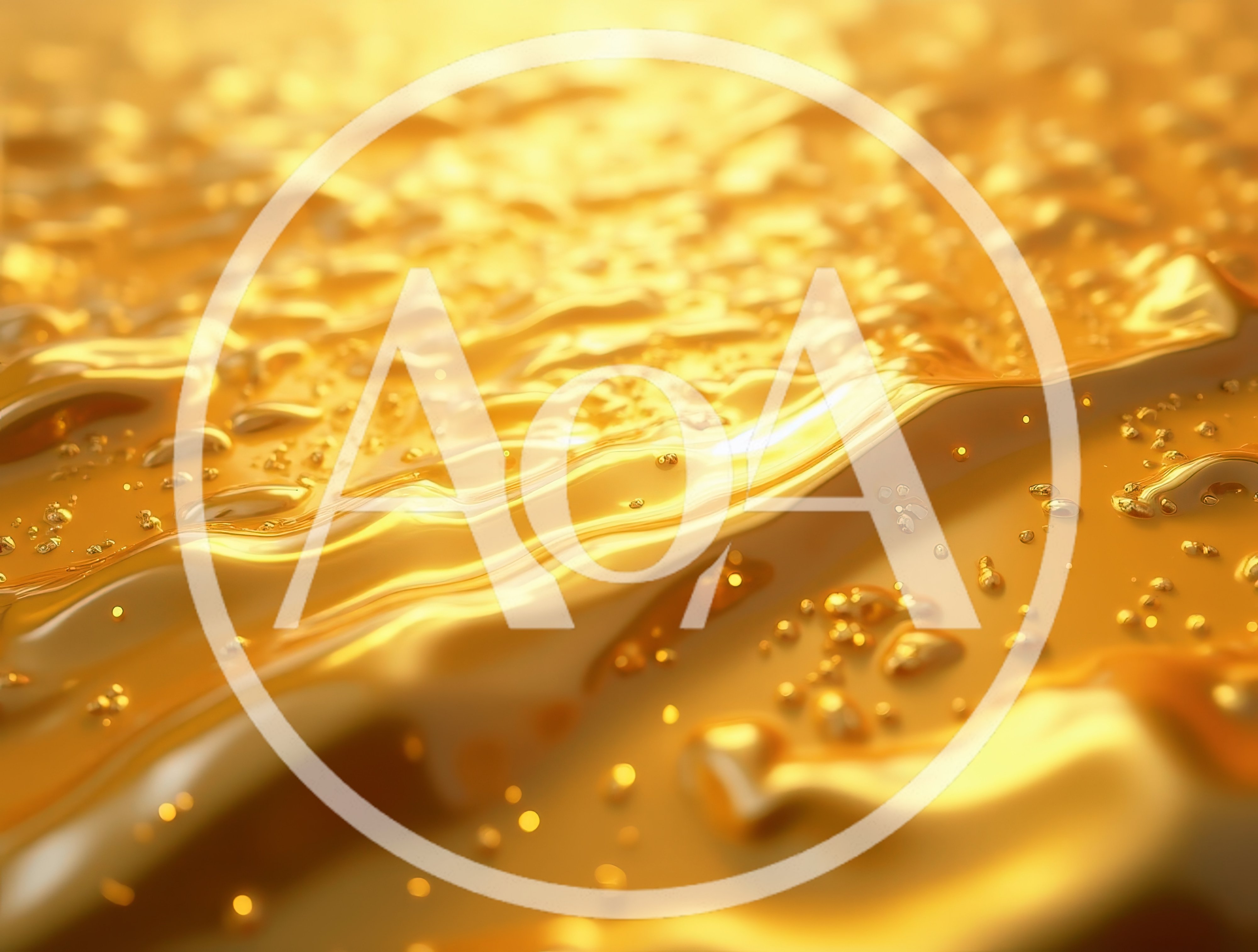 Abstract Liquid Gold Surface With Bubbles