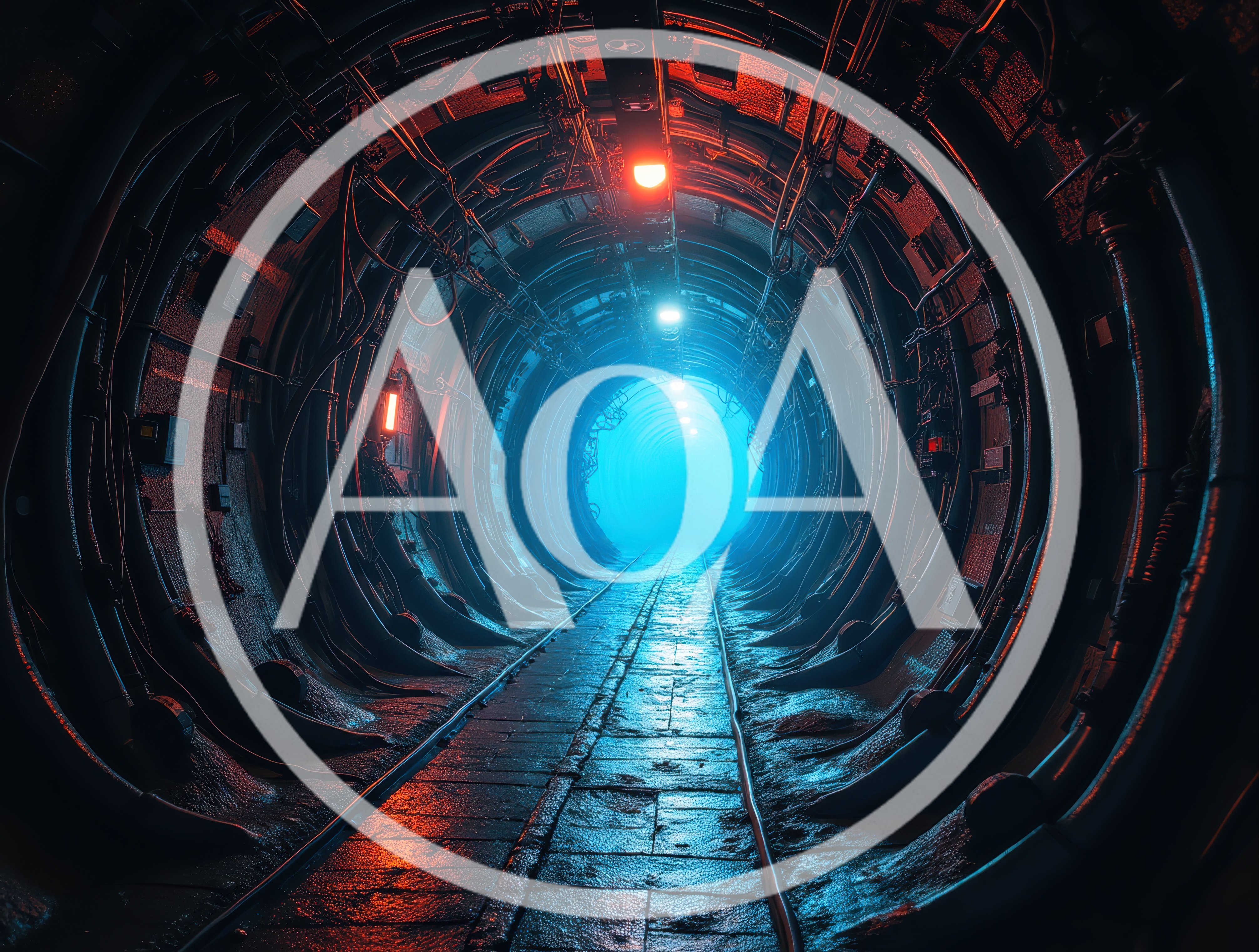 Futuristic Underground Tunnel With Glowing Blue Light