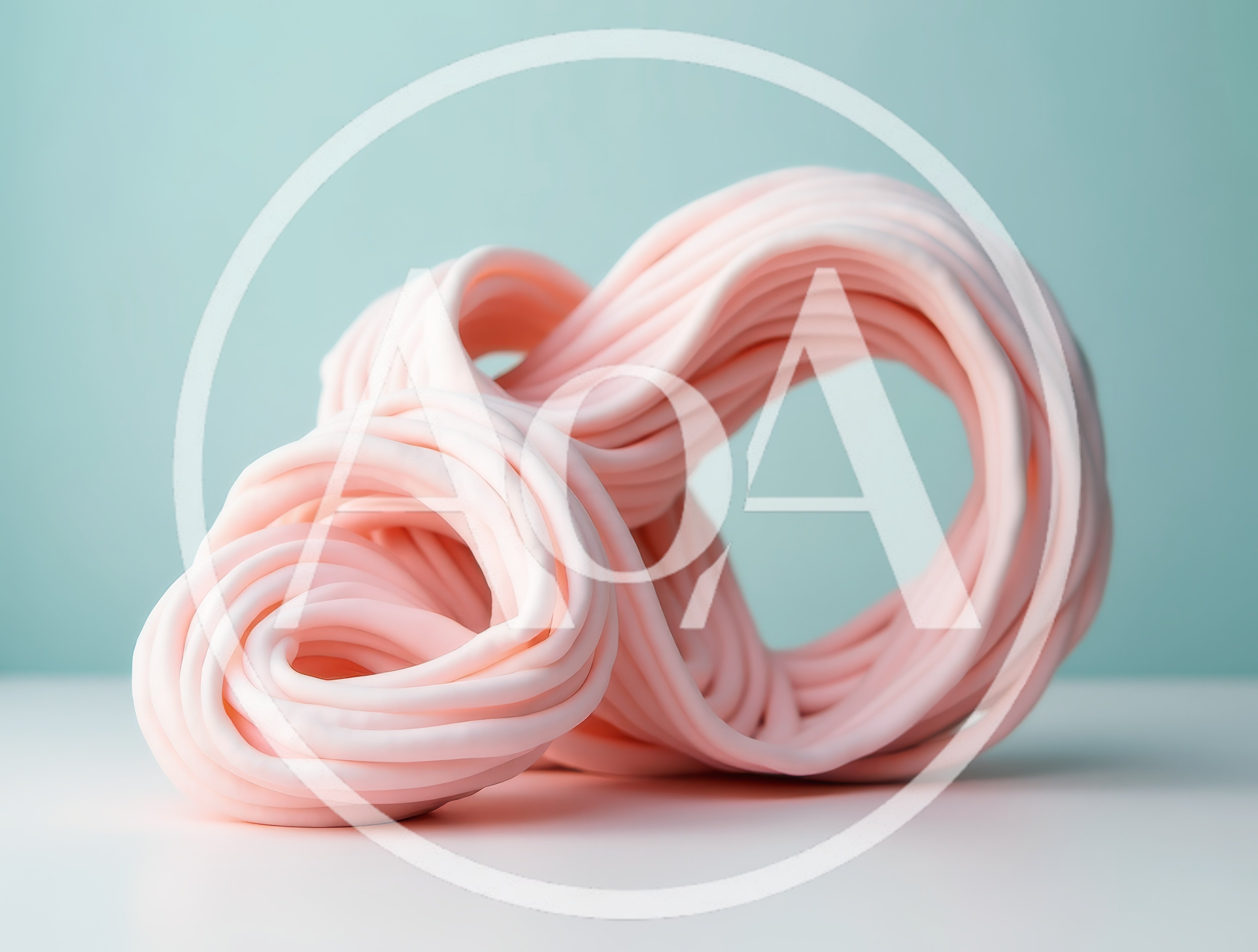 Abstract Pink Clay Sculpture On A White Surface