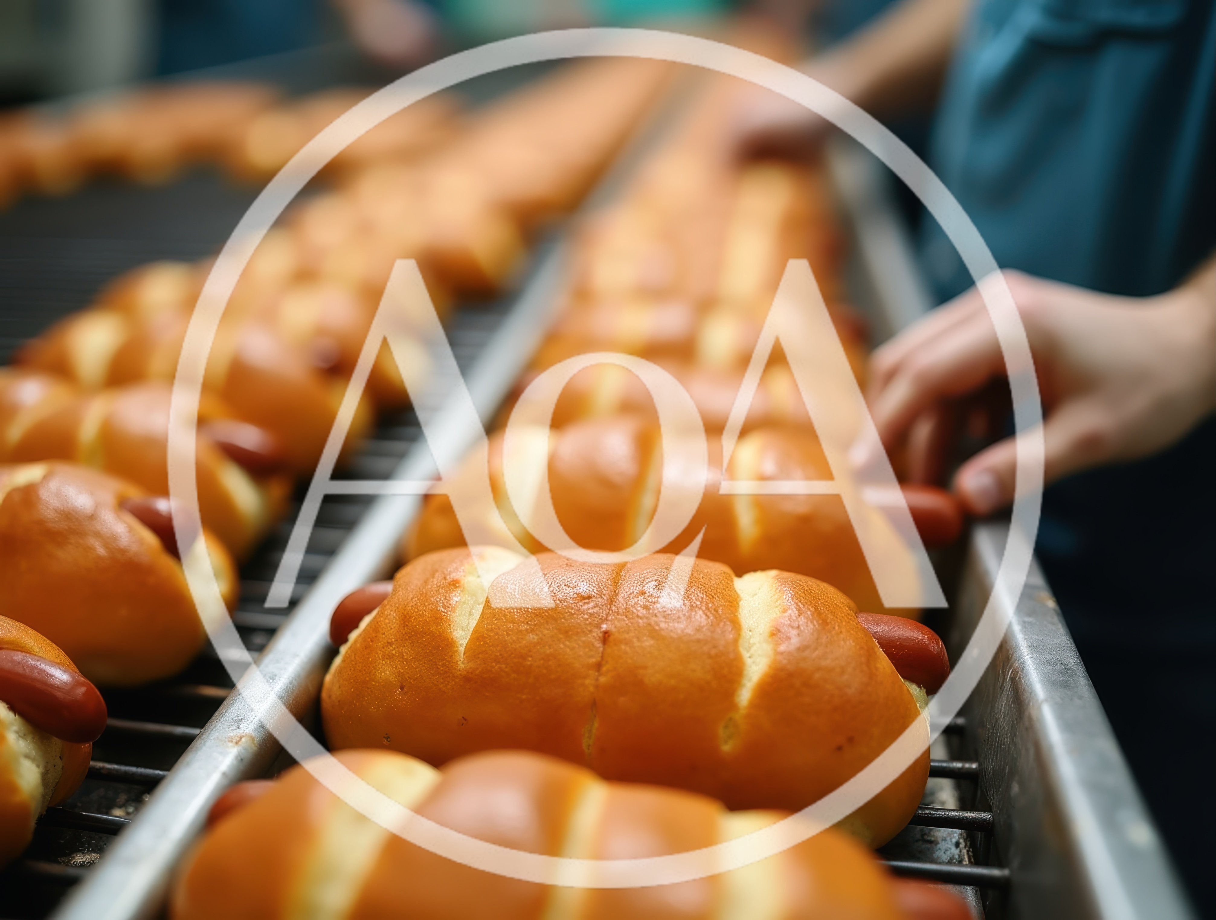 Hot Dog Production Line In A Food Factory