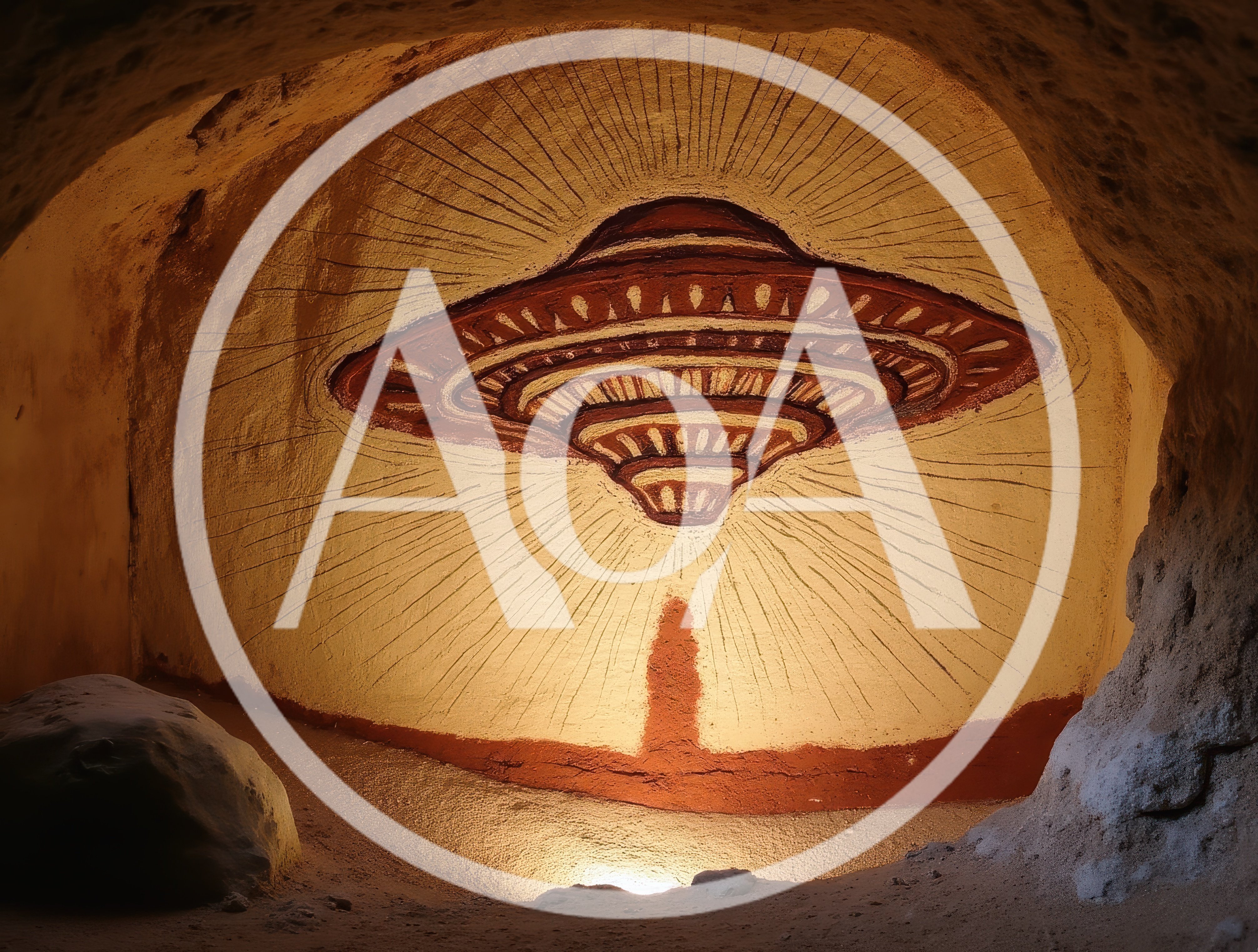 Ancient Cave Painting Depicting A Flying Saucer