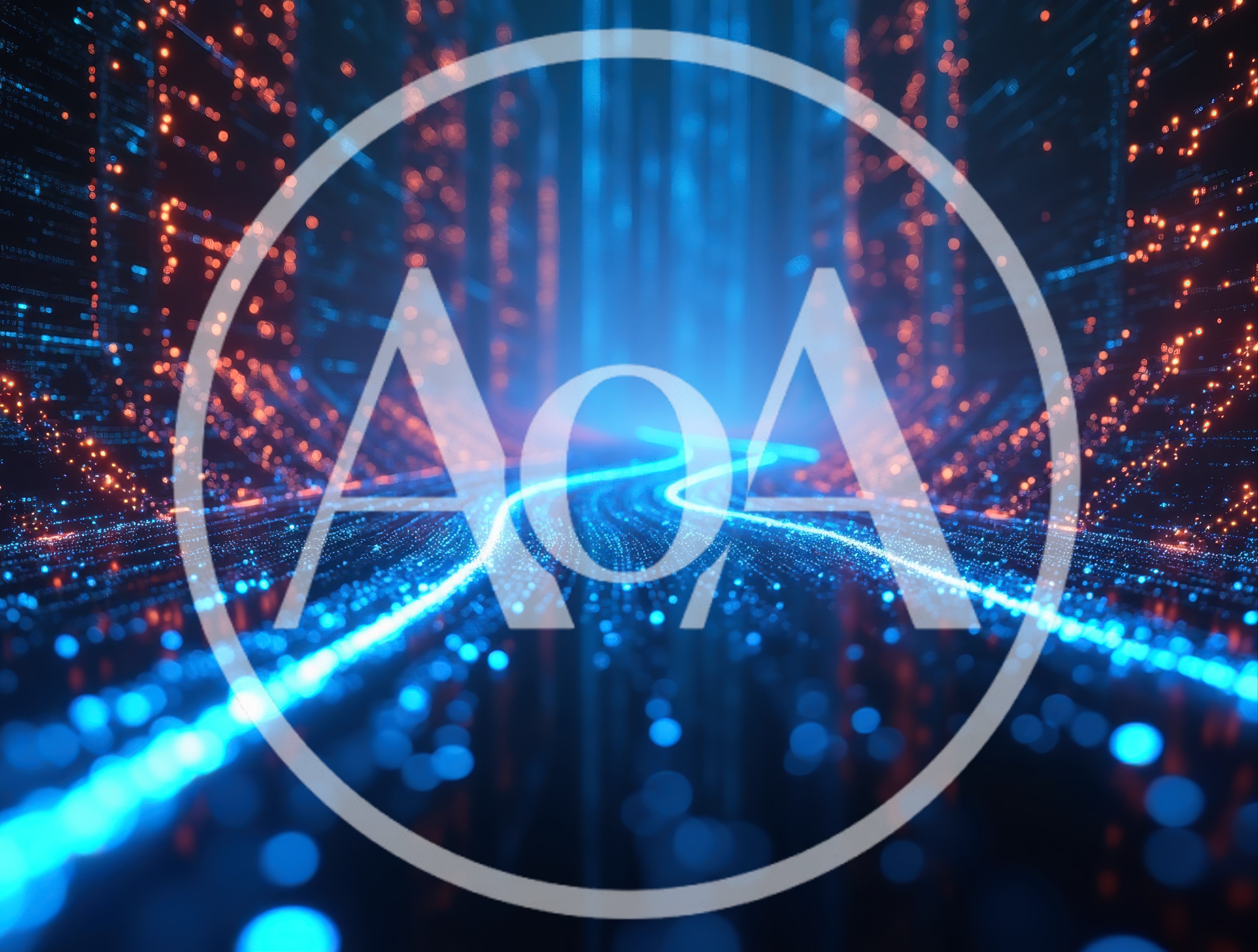 Abstract Digital Data Stream Through Cybernetic Tunnel