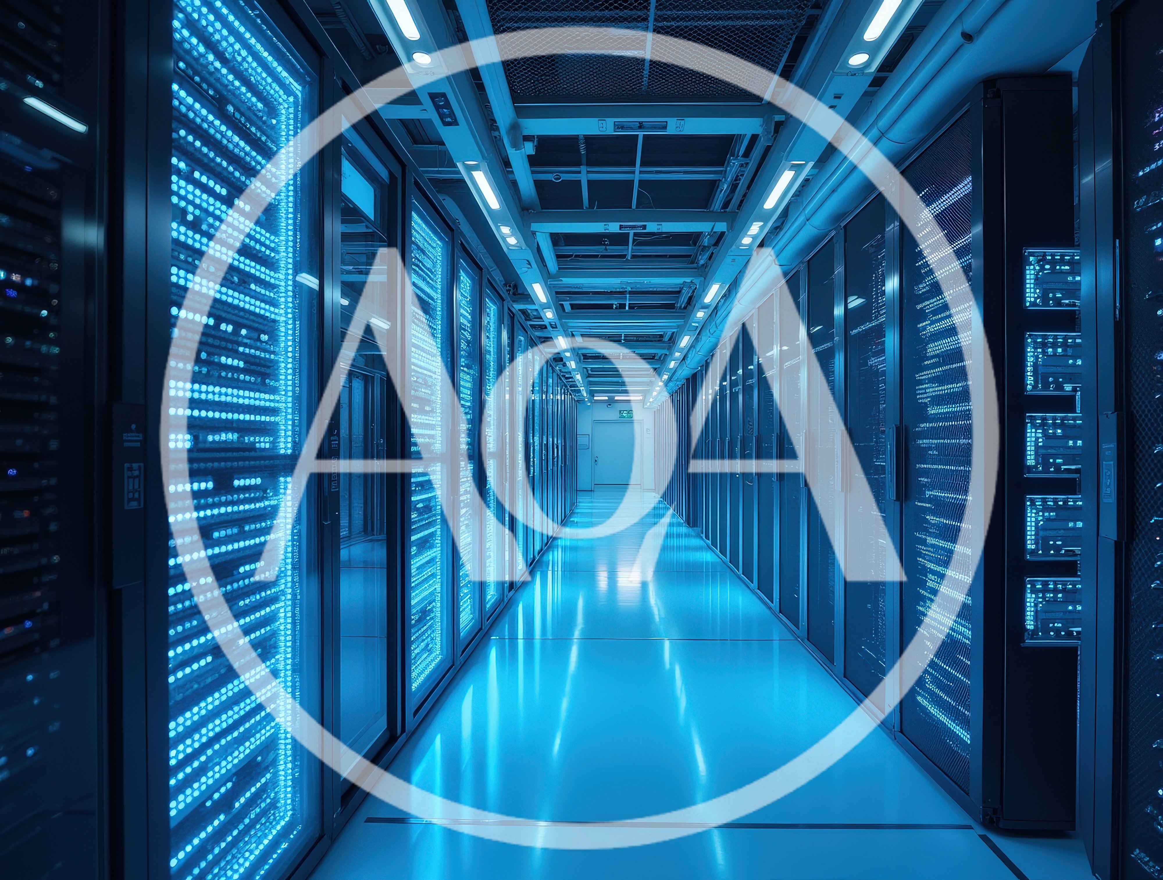 Modern Data Center Server Room Corridor