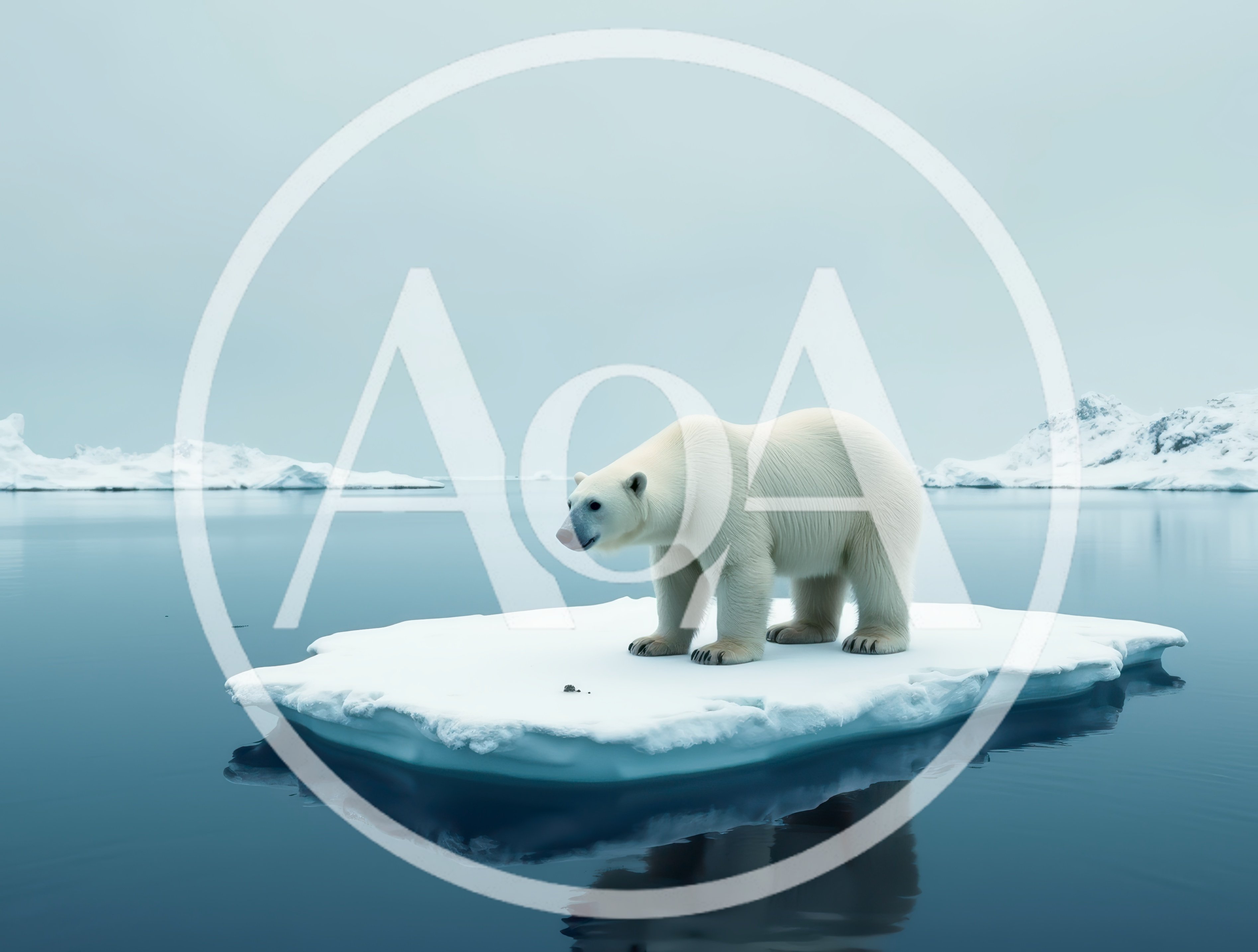 Polar Bear Standing On A Small Ice Floe