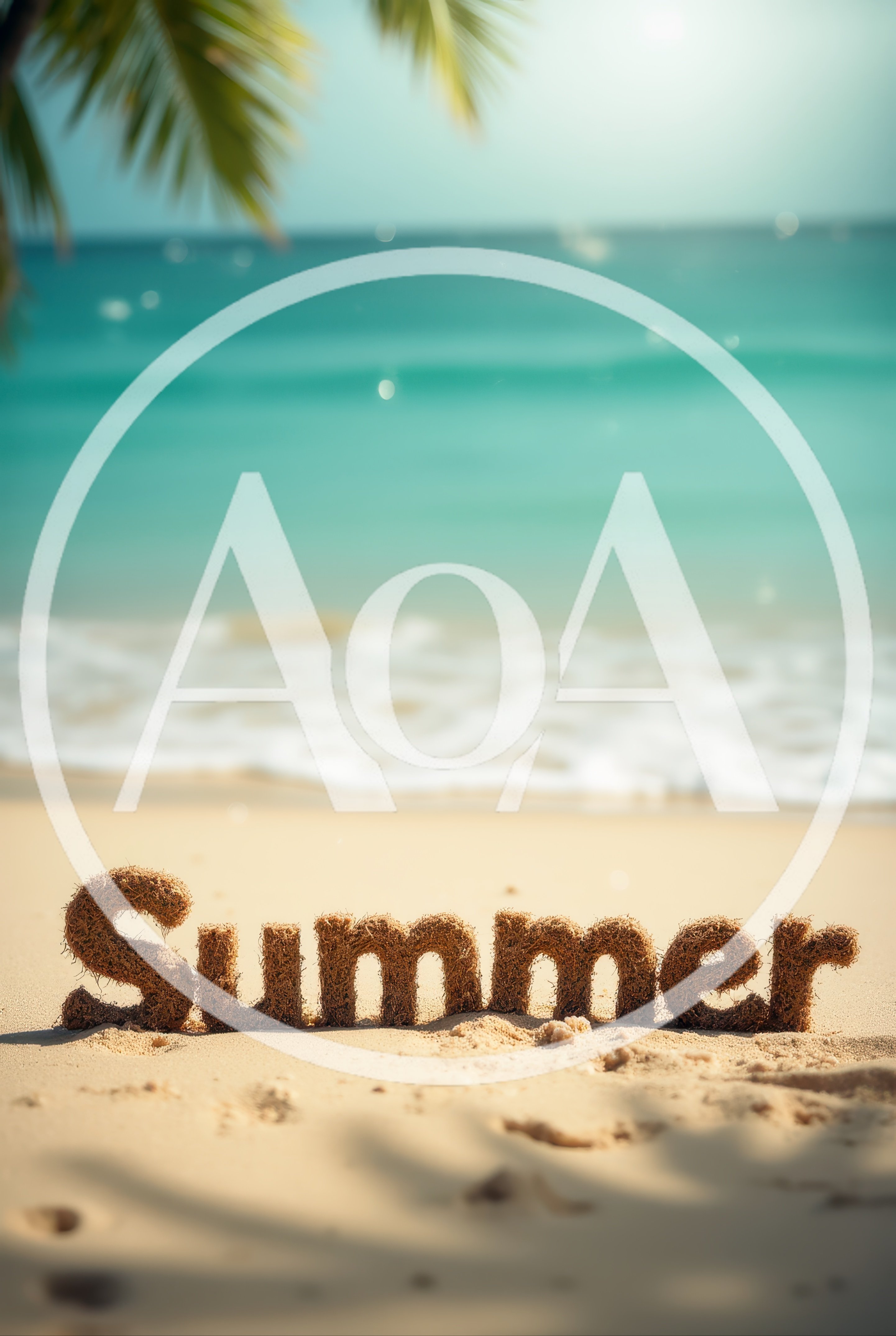 Summer Text Written In Sand On Tropical Beach