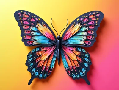 Colorful Decorative Butterfly Wall Art Sculpture