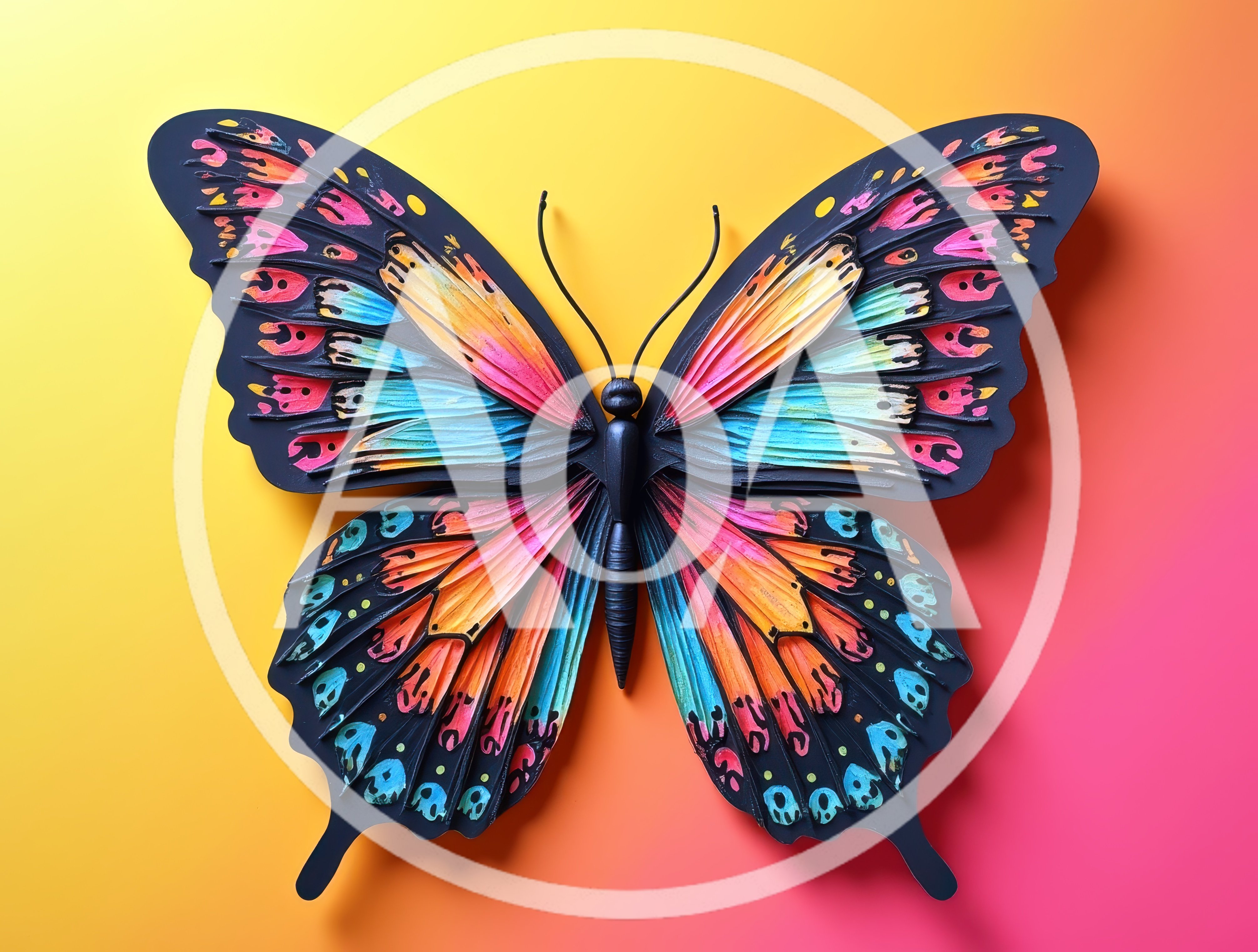 Colorful Decorative Butterfly Wall Art Sculpture