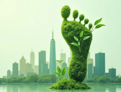 Green Footprint Symbolizing Sustainable Urban Development