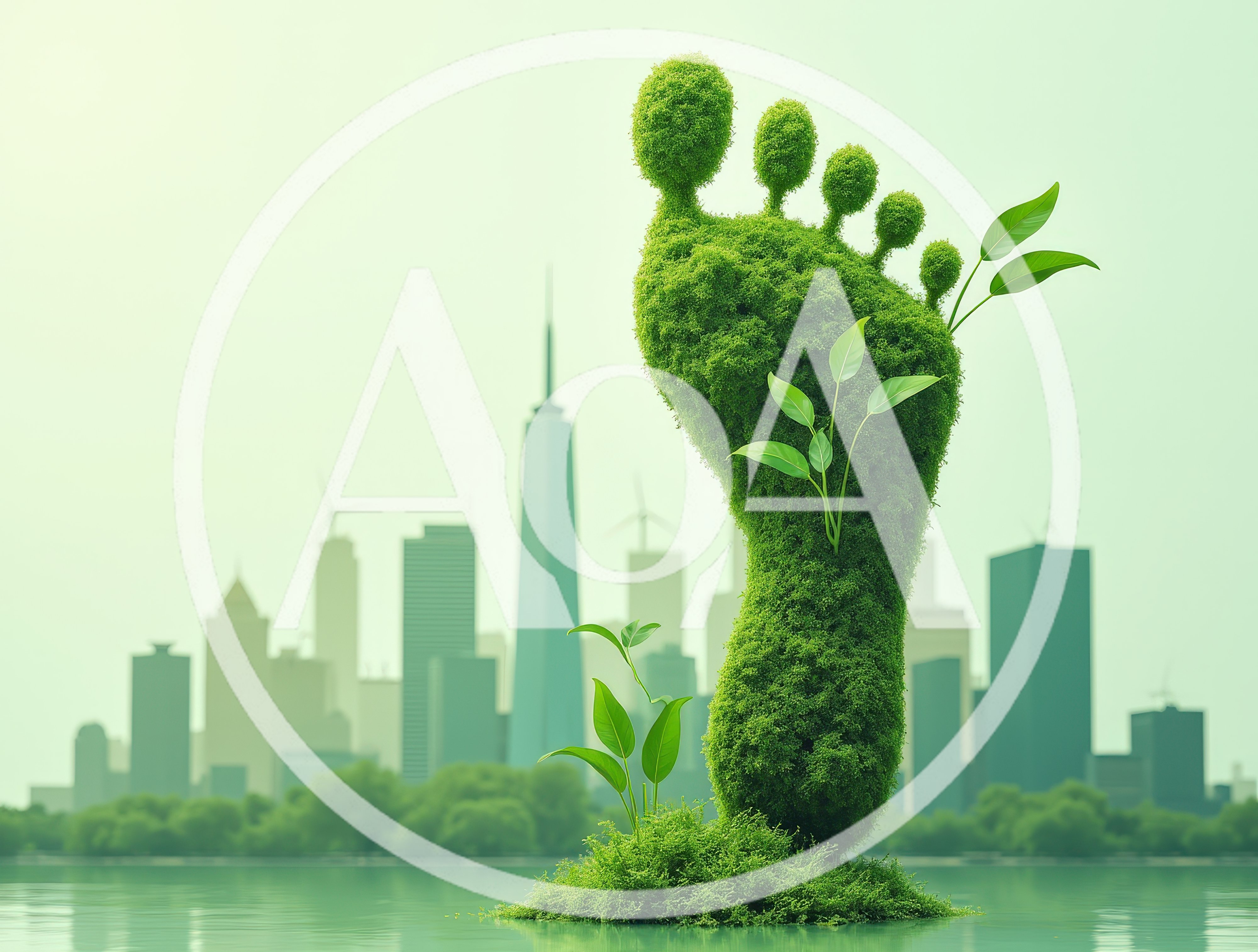 Green Footprint Symbolizing Sustainable Urban Development