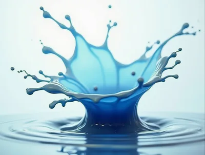 Blue Liquid Crown Splash With Ripples