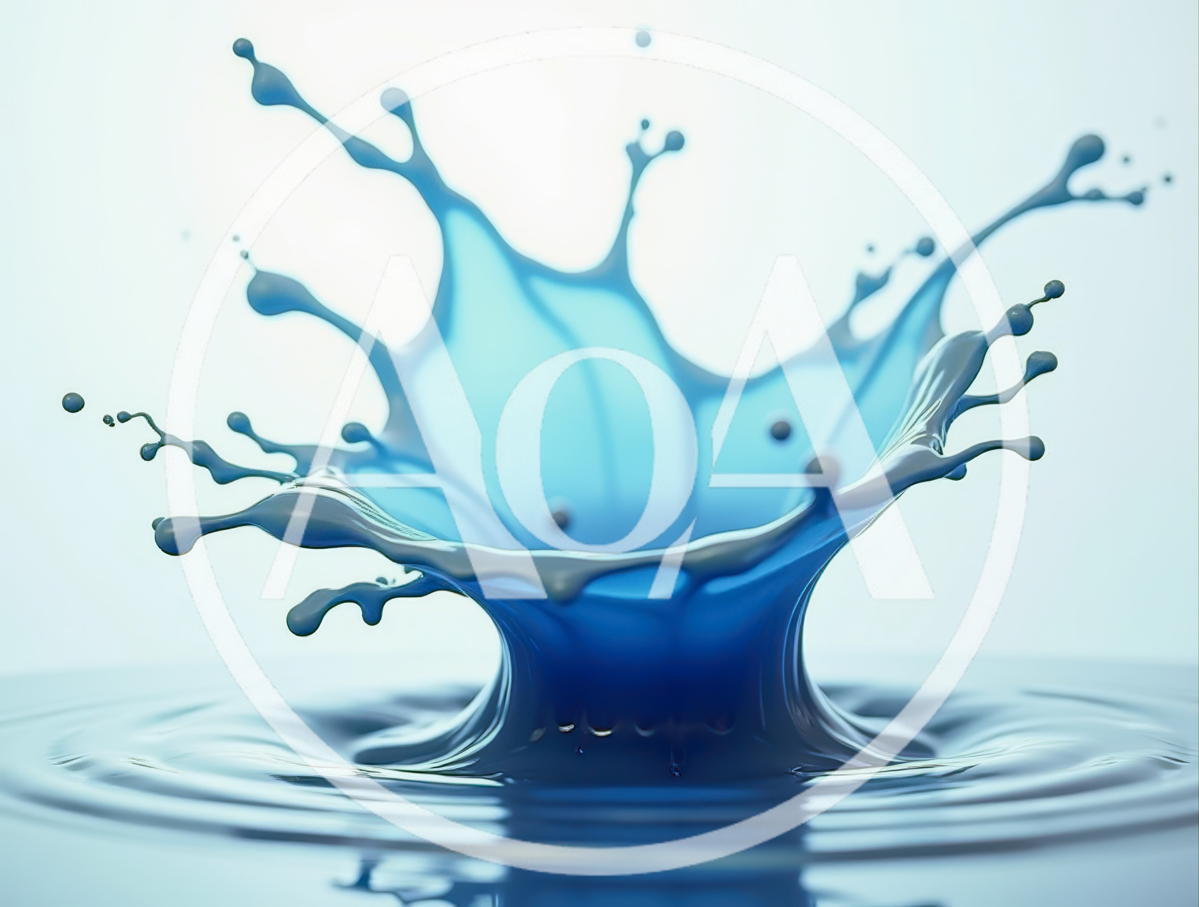 Blue Liquid Crown Splash With Ripples