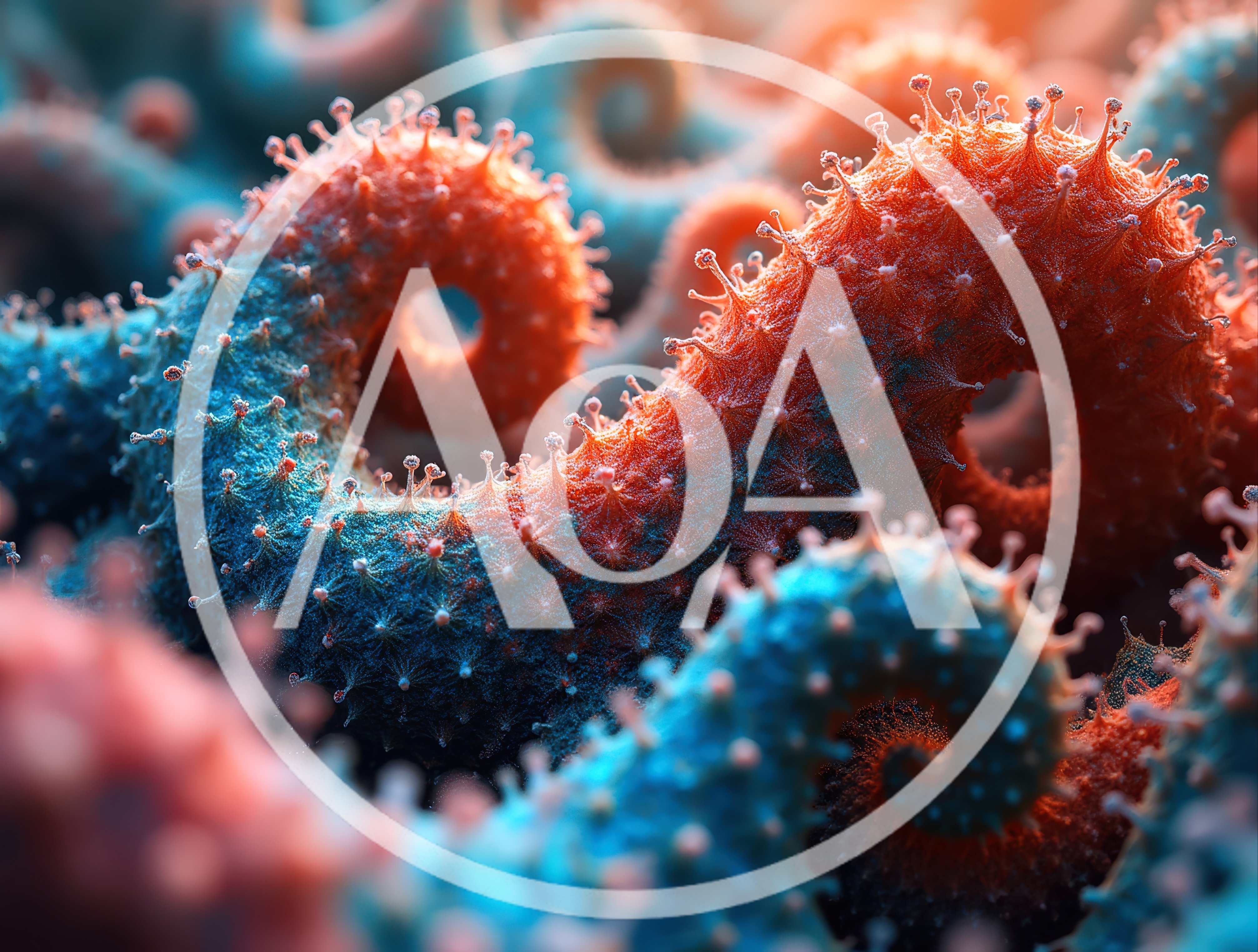 Microscopic View of Abstract Organic Viral Structures