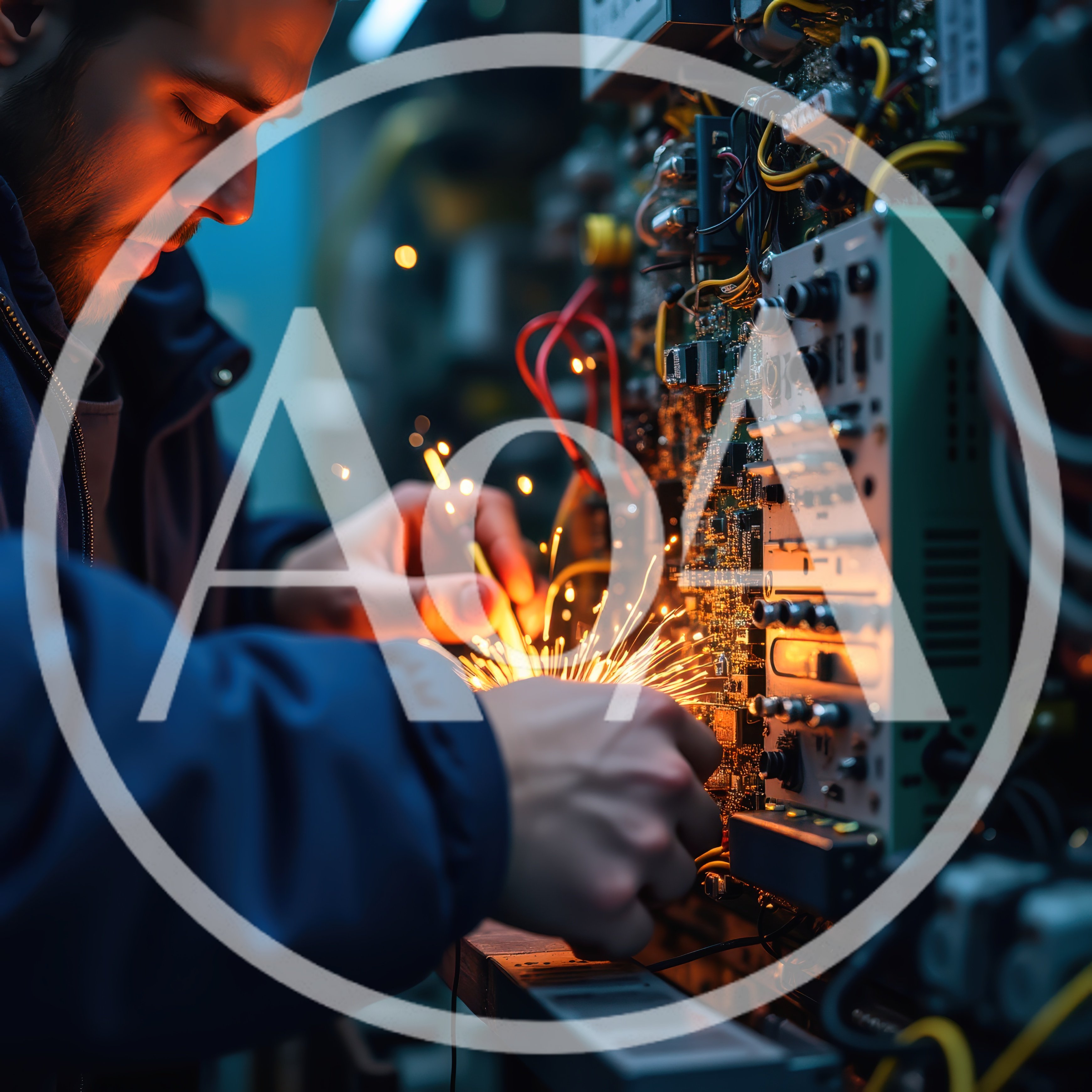 Technician Repairing Complex Industrial Circuit Board