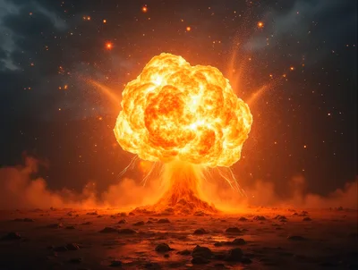 Massive Nuclear Explosion On A Desolate Alien Planet