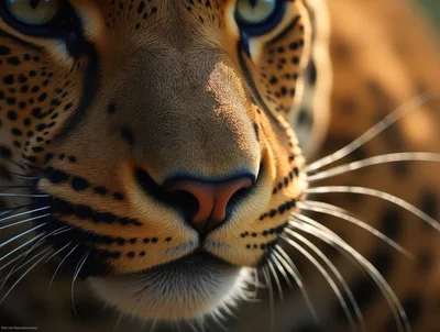 Extreme Close Up Of A Leopard Face