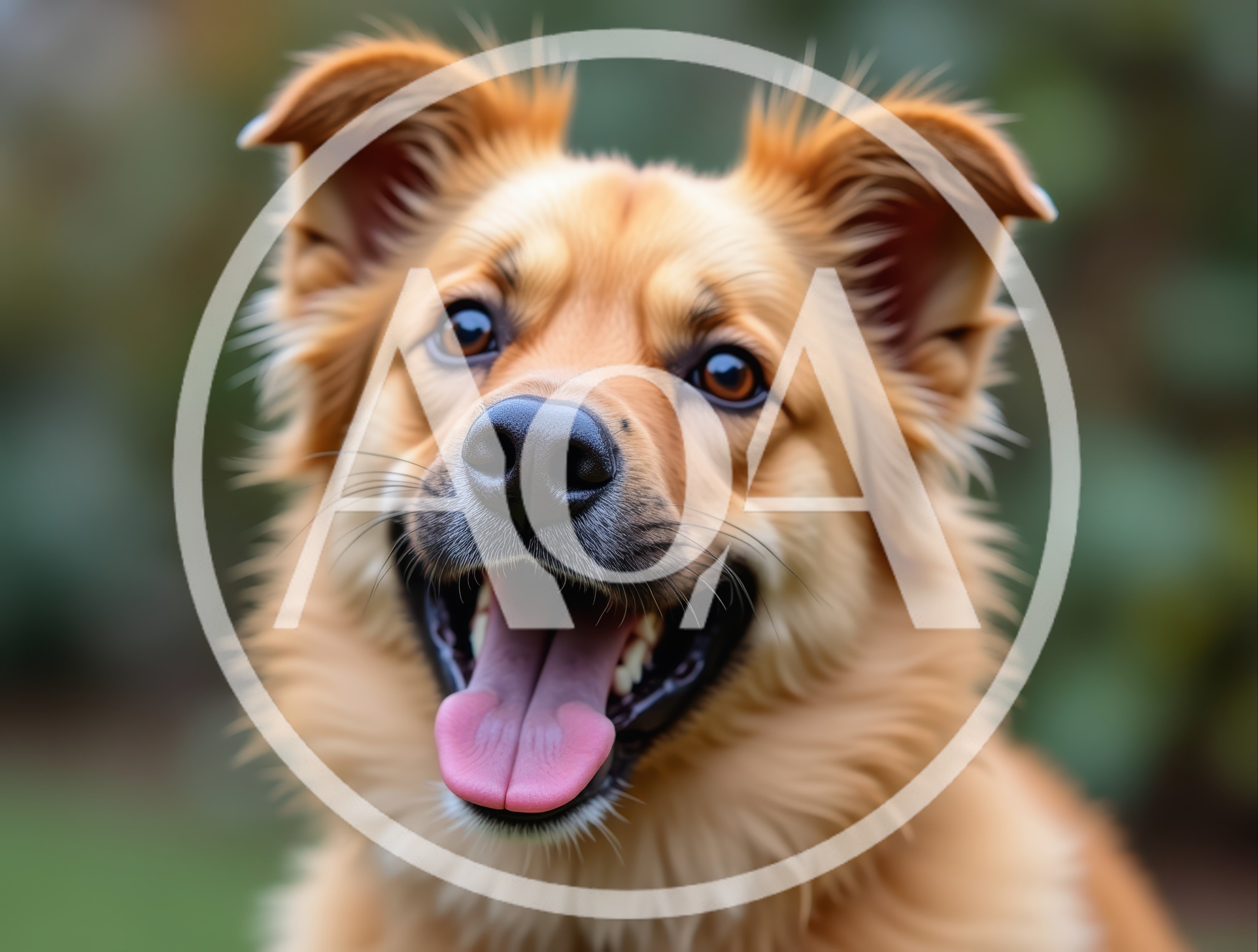 Portrait Of A Happy Golden Mixed Breed Dog