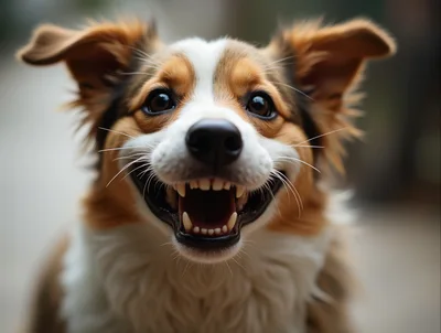Close Up Portrait Of A Happy Smiling Dog
