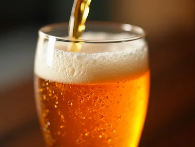 Golden Beer Pouring Into A Glass