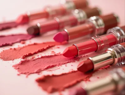 Assorted Lipstick Shades With Matching Color Swatches
