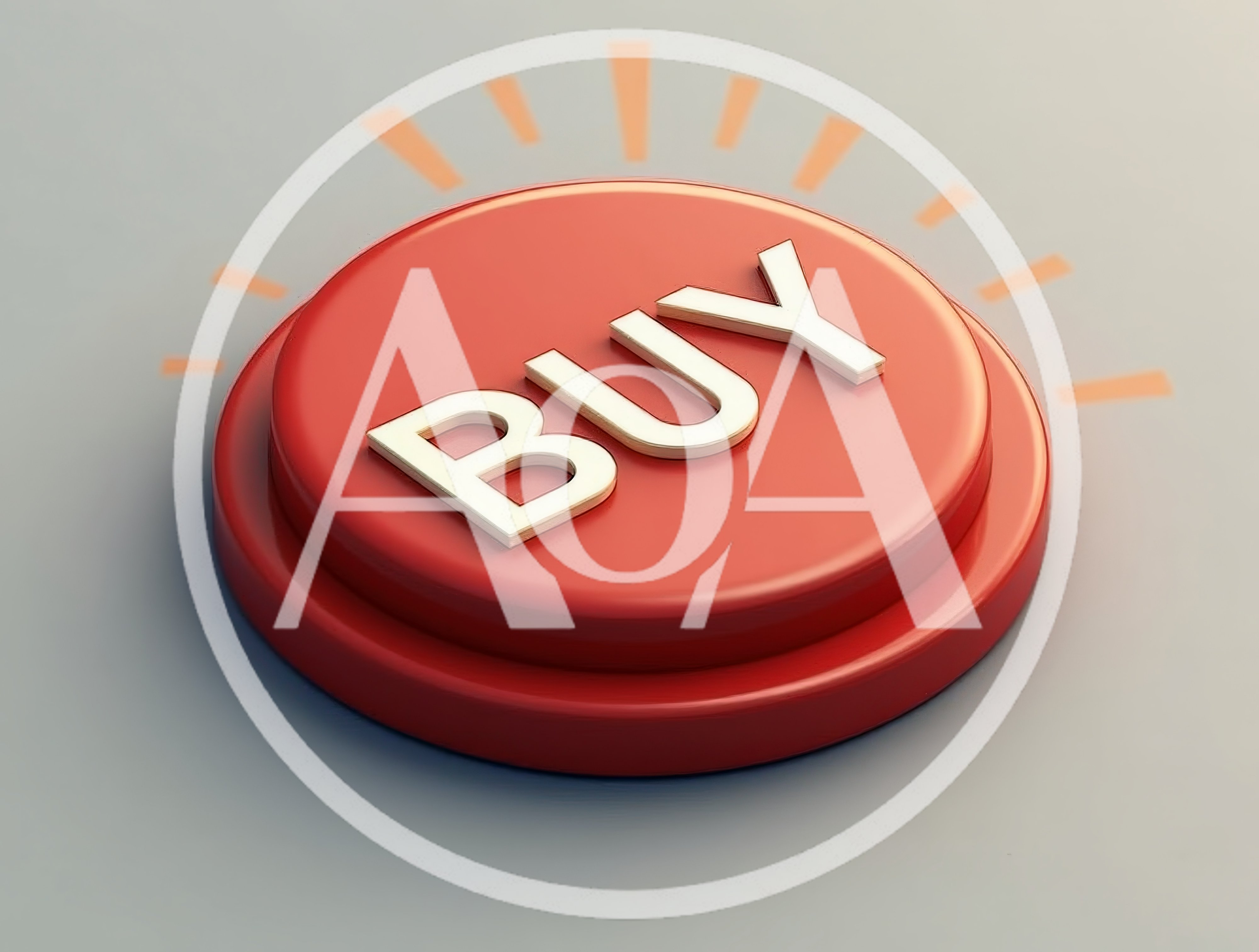 Red Buy Button With Glowing Light Effects