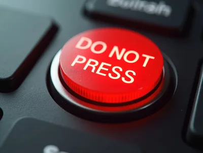 Red Do Not Press Button On Computer Keyboard