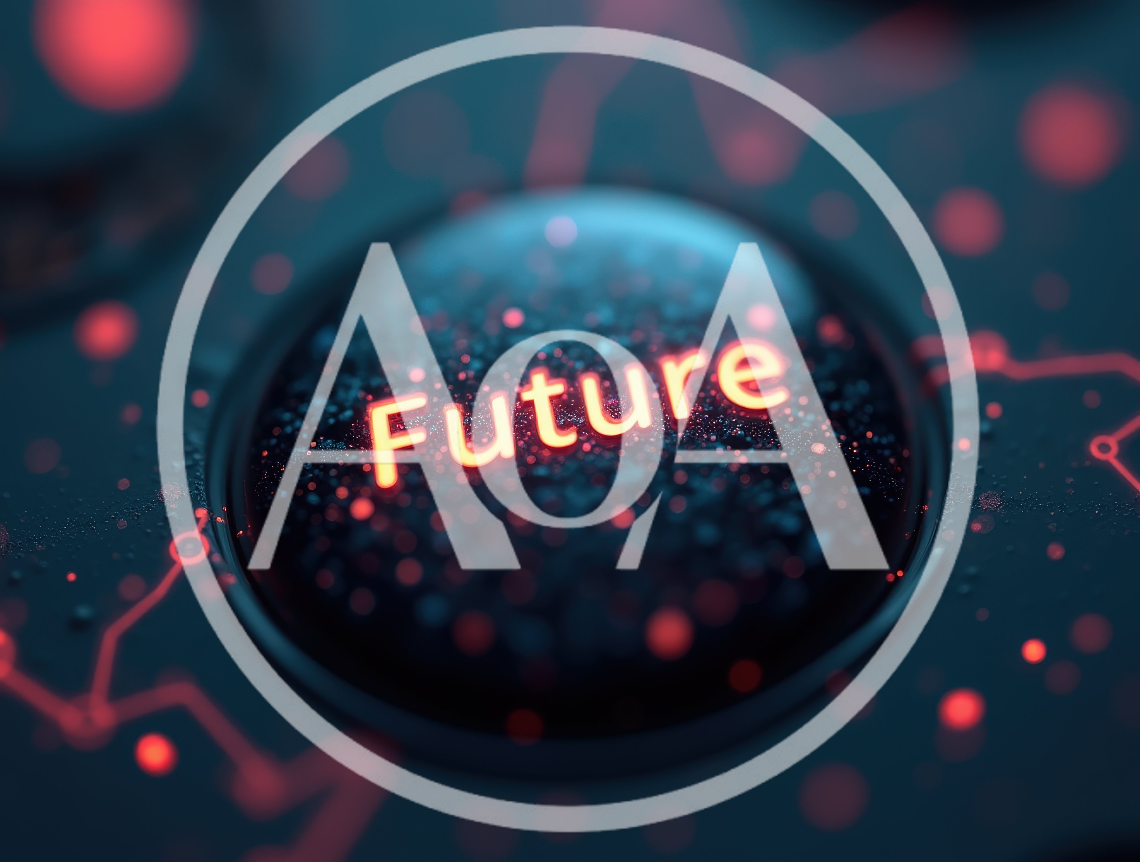 Glowing Future Button on Futuristic Digital Circuit Board