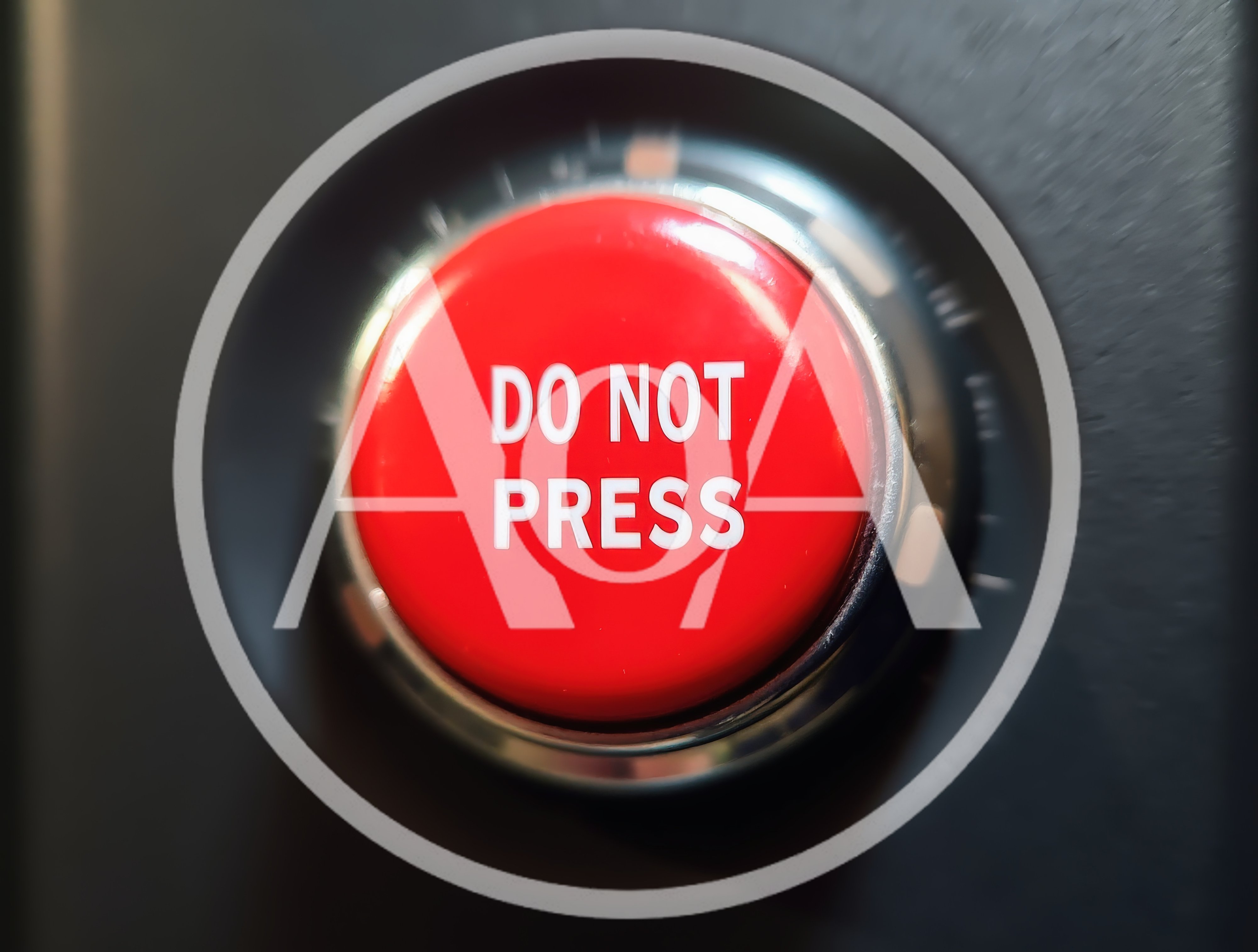 Red Do Not Press Button Close Up
