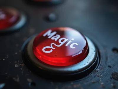 Close Up Of A Red Magic Button On Control Panel
