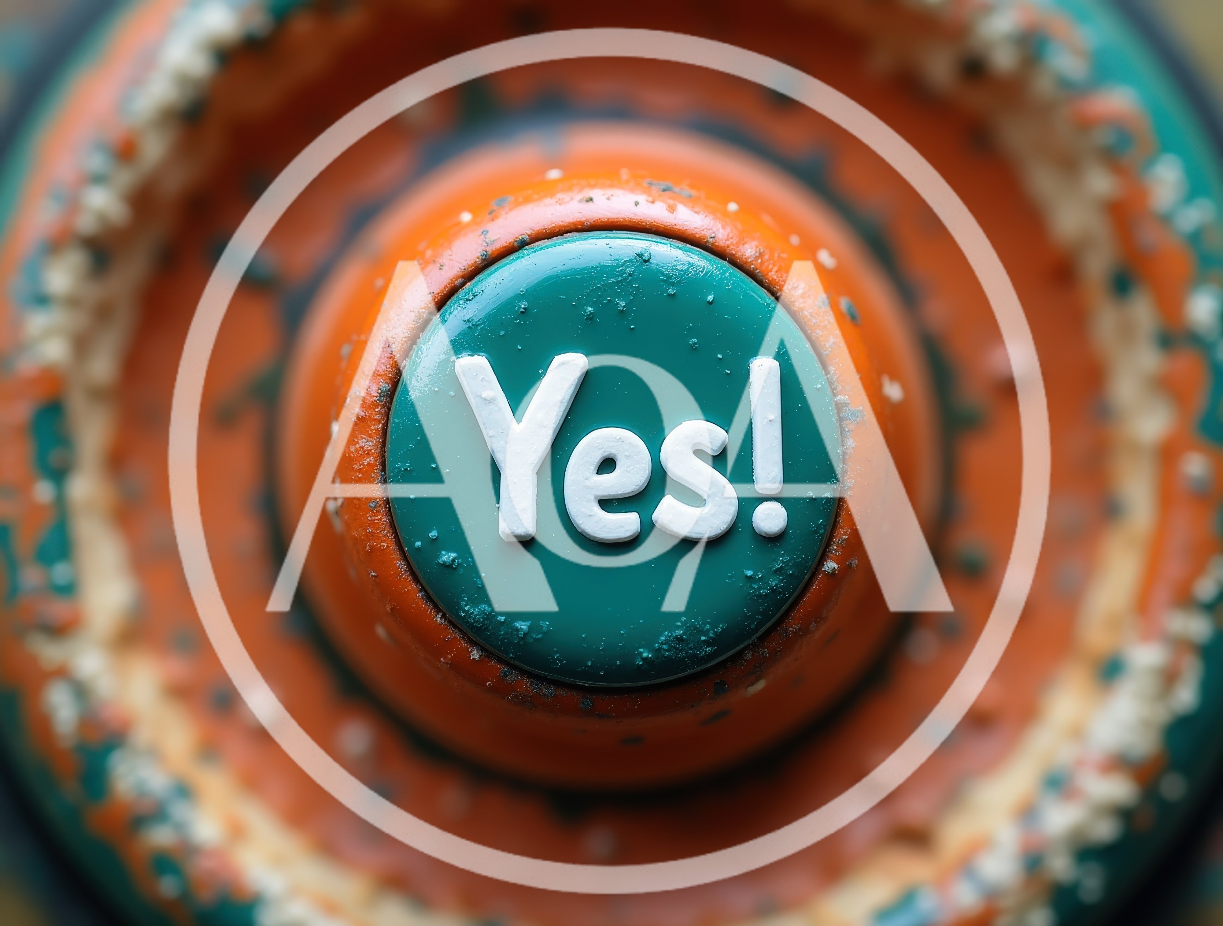 Close Up Of A Teal Yes Button