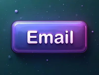 3D Glossy Purple Email Button Icon