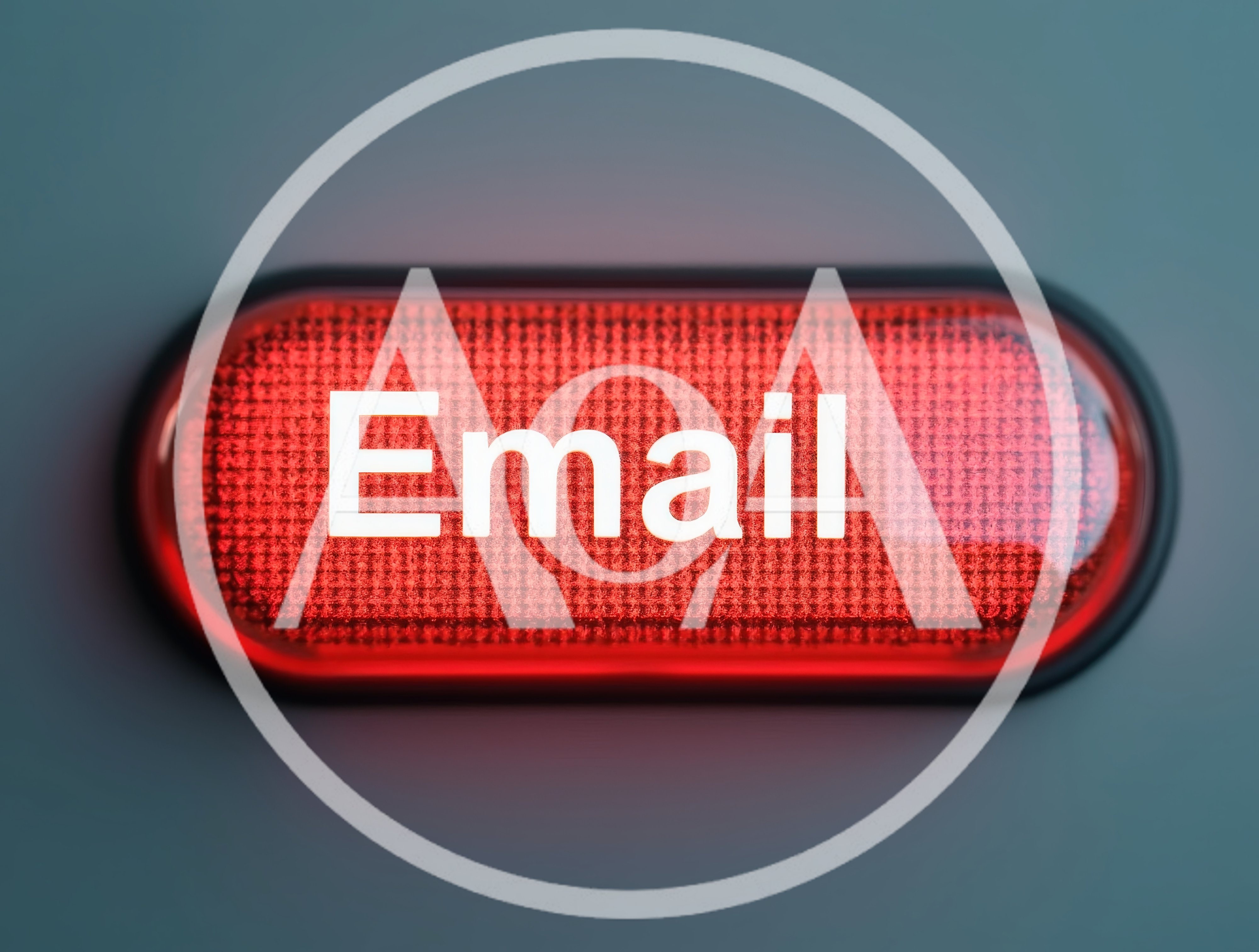 Glowing Red Email Button With Digital Texture