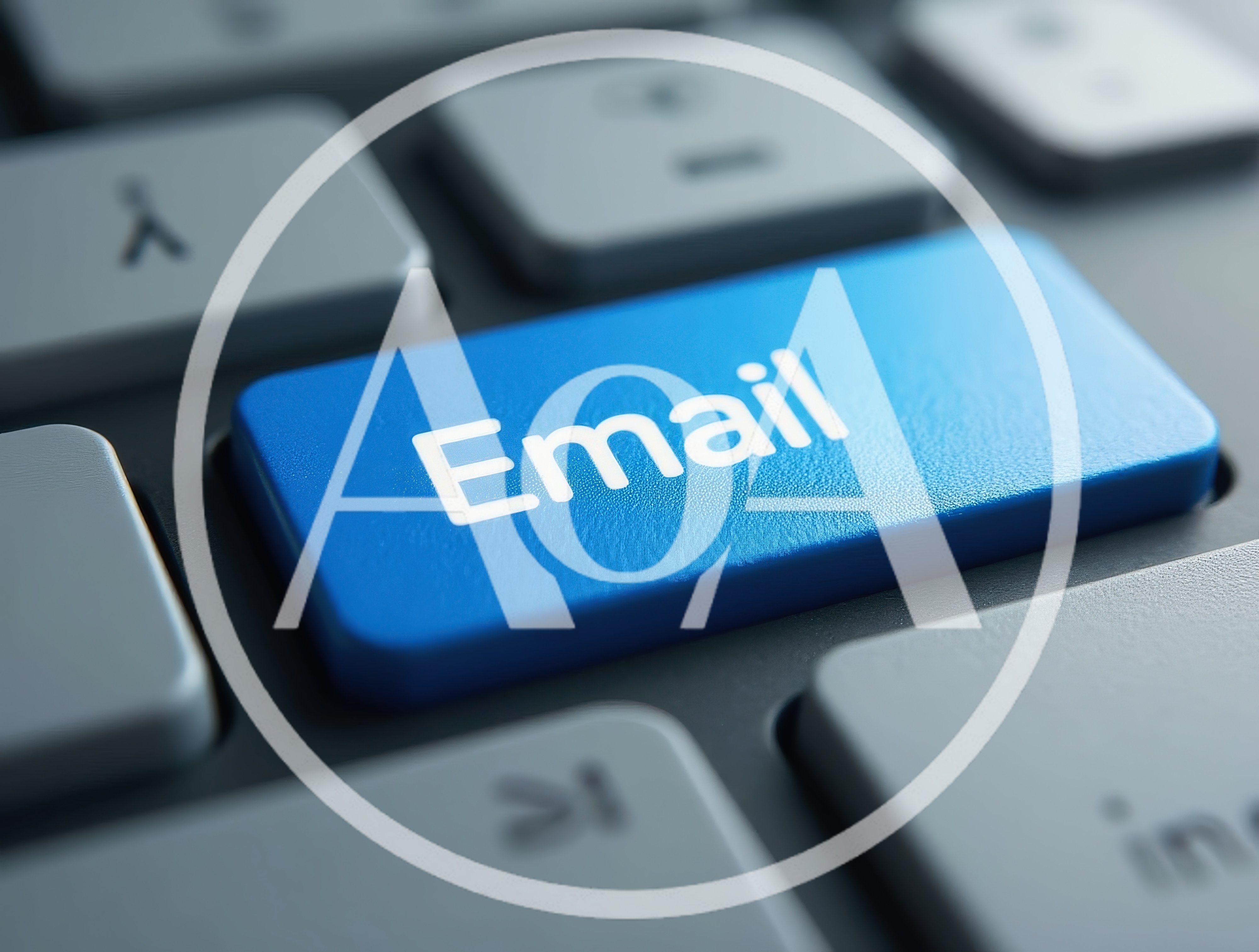 Blue Email Key On A Computer Keyboard