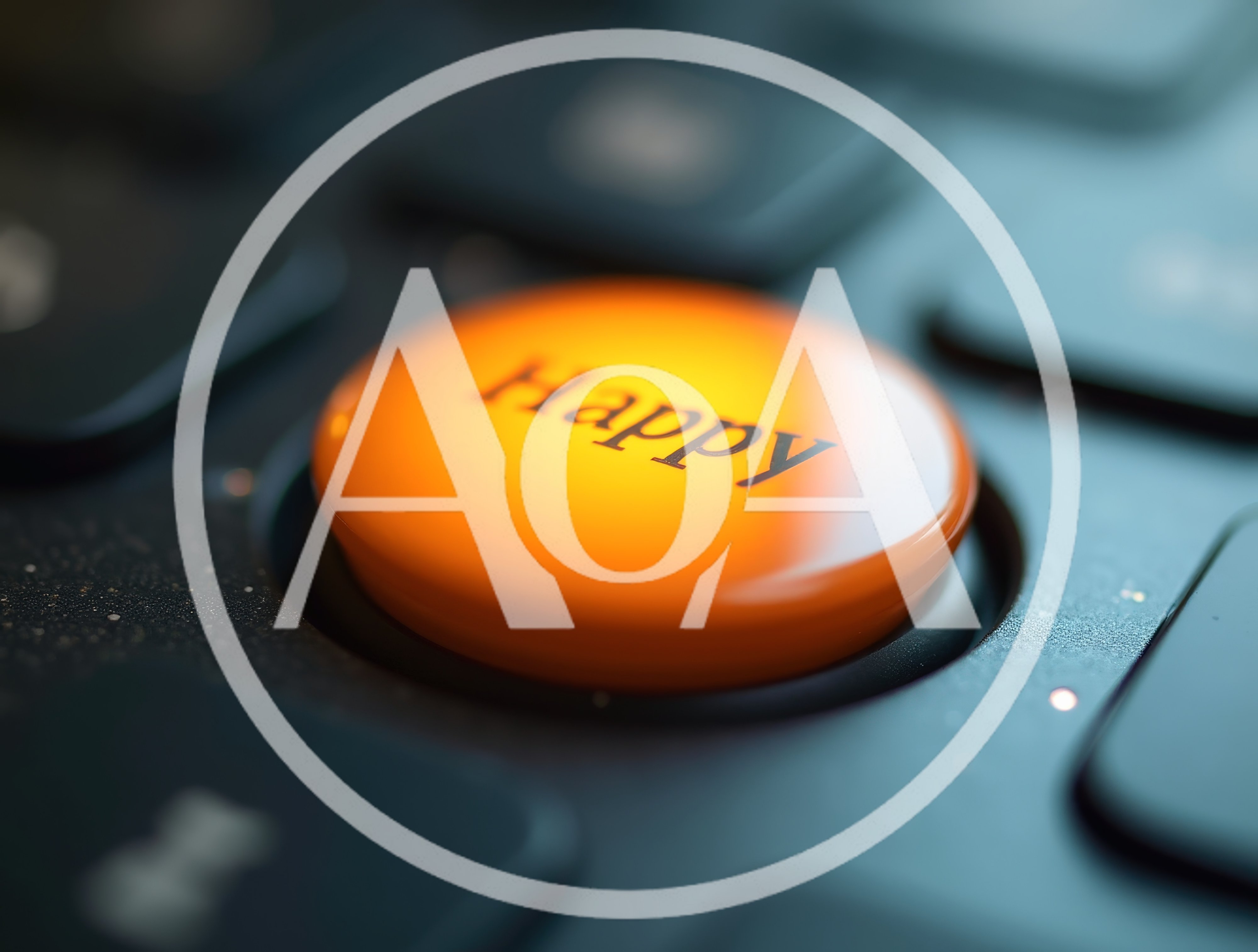 Orange Happy Button On A Computer Keyboard
