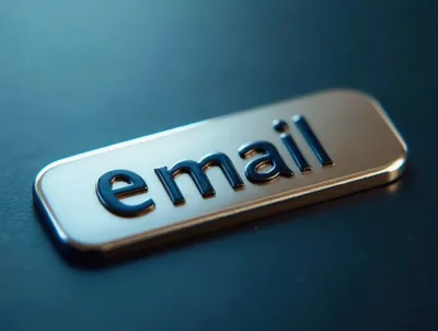 Metallic Email Signage On Dark Background