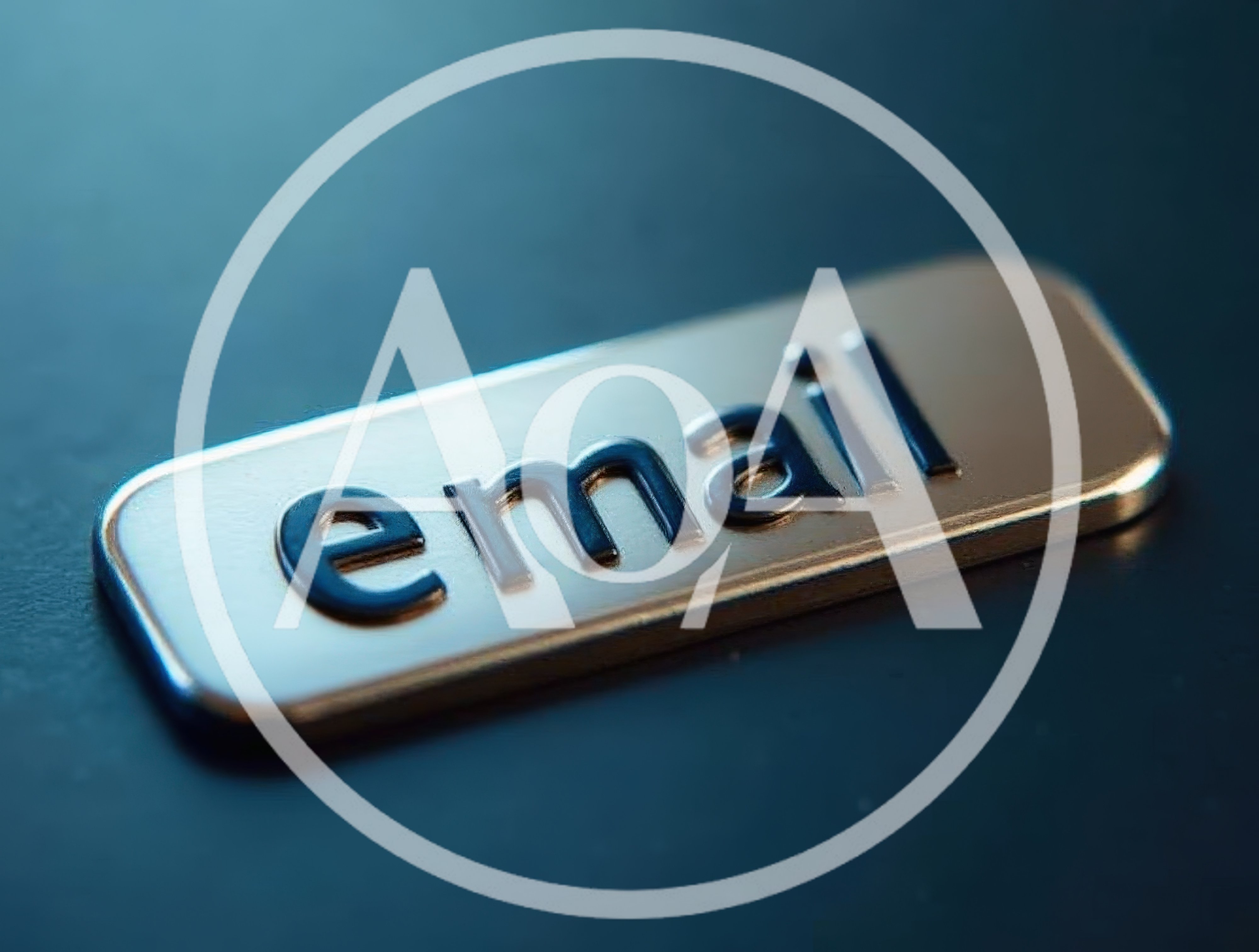 Metallic Email Signage On Dark Background