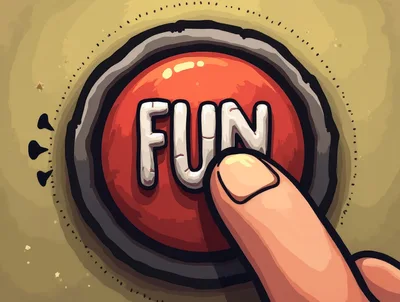Finger Pressing A Red Fun Button