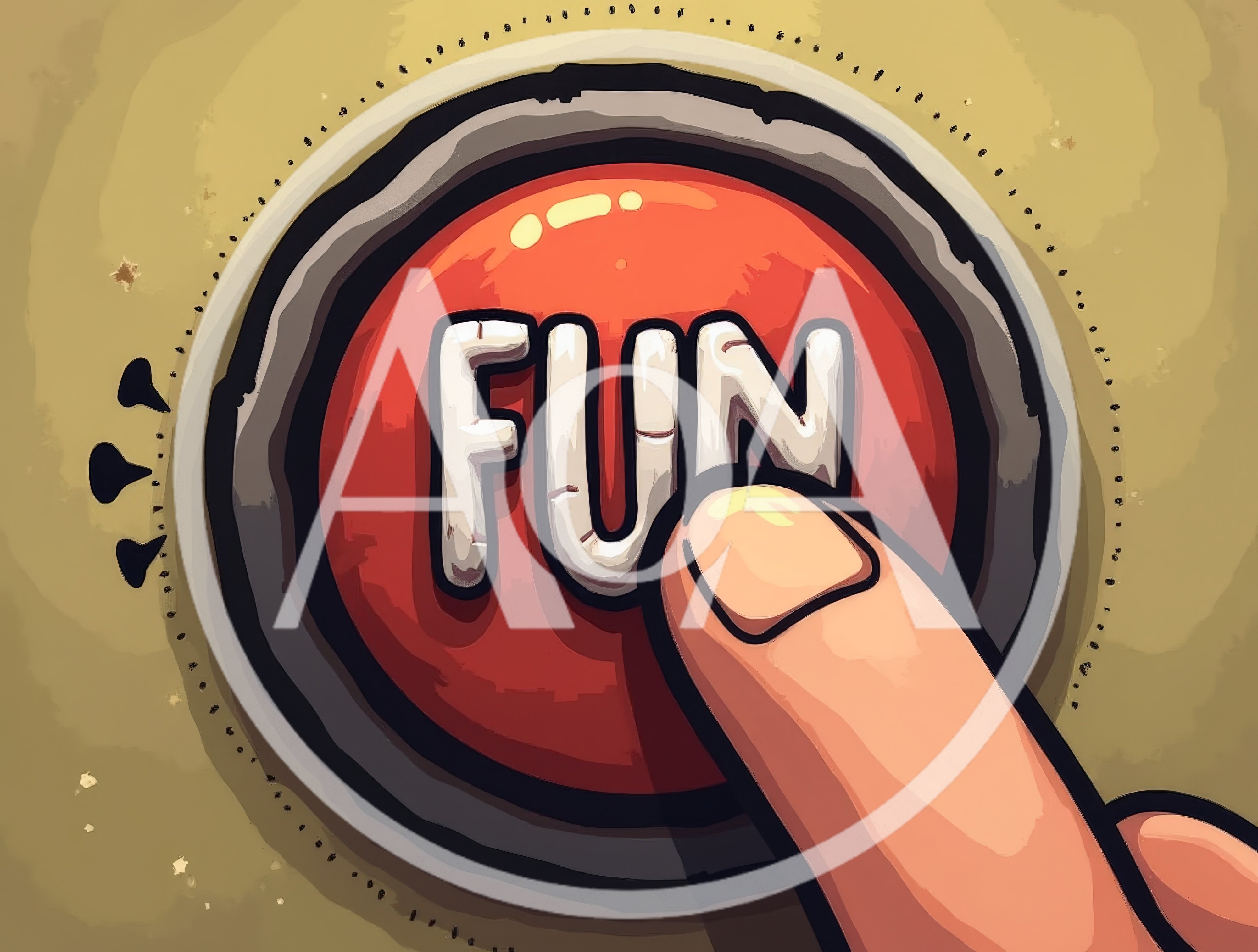 Finger Pressing A Red Fun Button