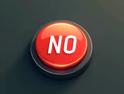 Red Push Button With The Word No