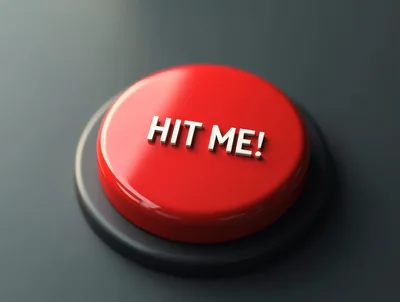 Red Push Button With Hit Me Text