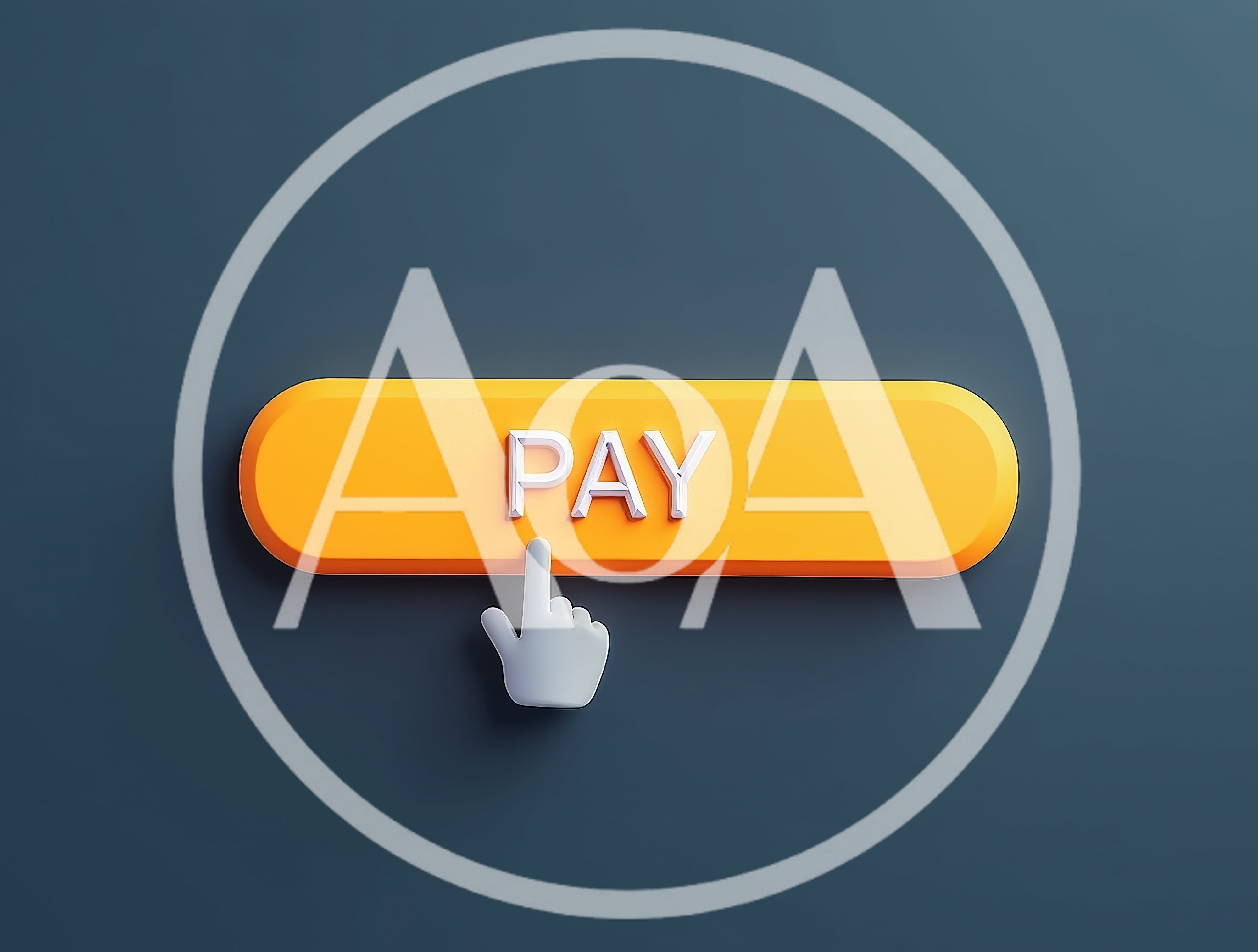 3D Rendered Pay Button With Cursor Click