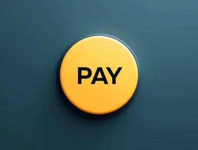 Yellow Pay Button On Dark Background