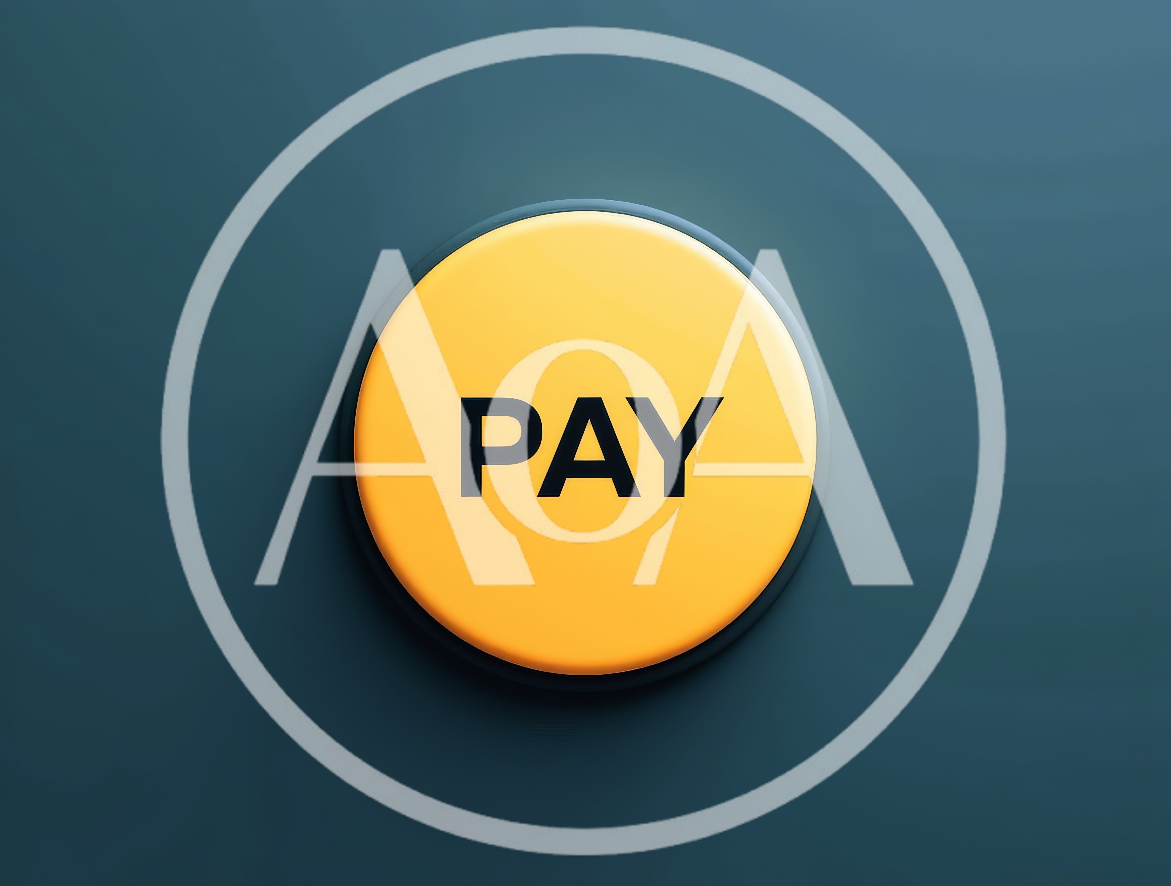 Yellow Pay Button On Dark Background