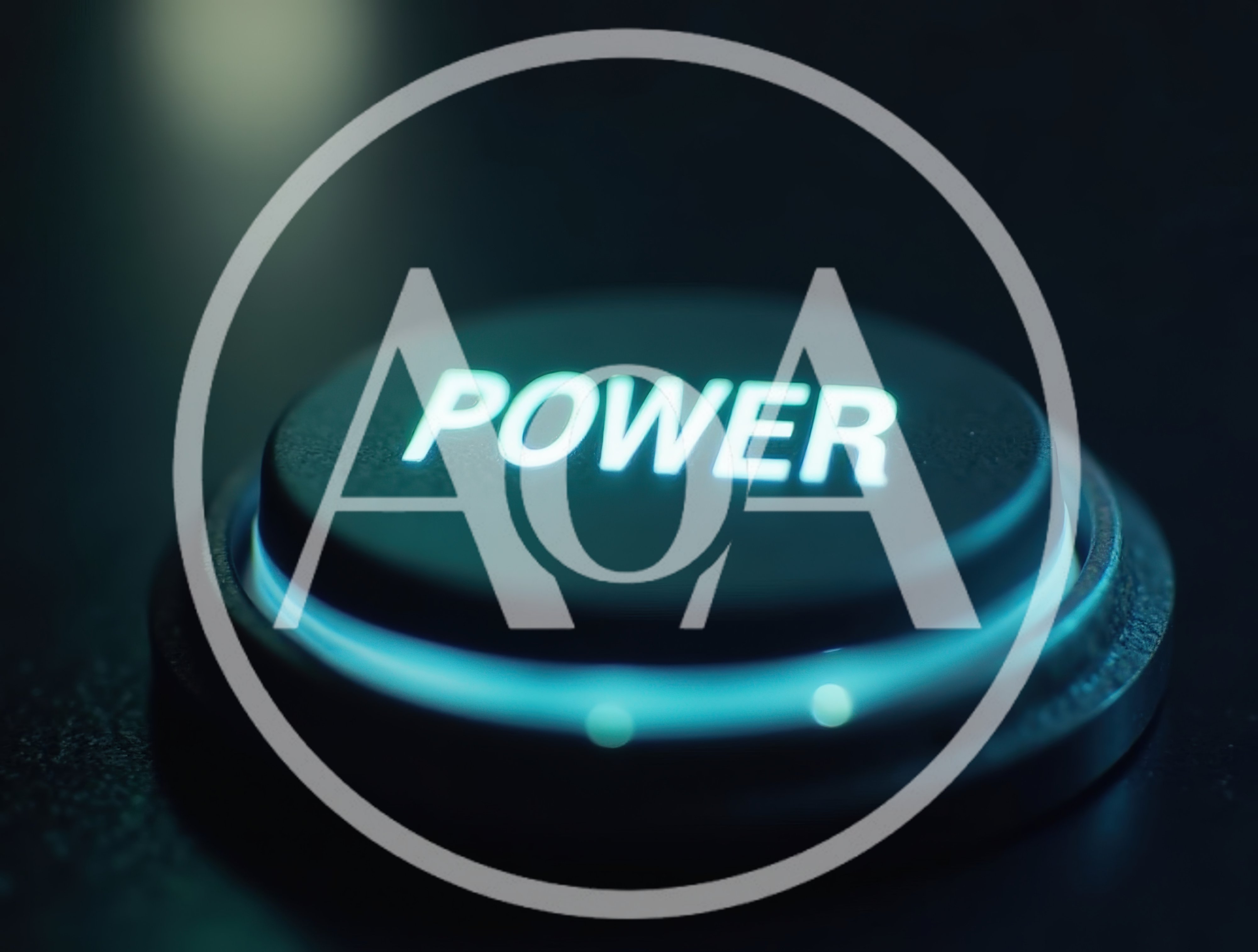 Glowing Power Button On A Dark Surface
